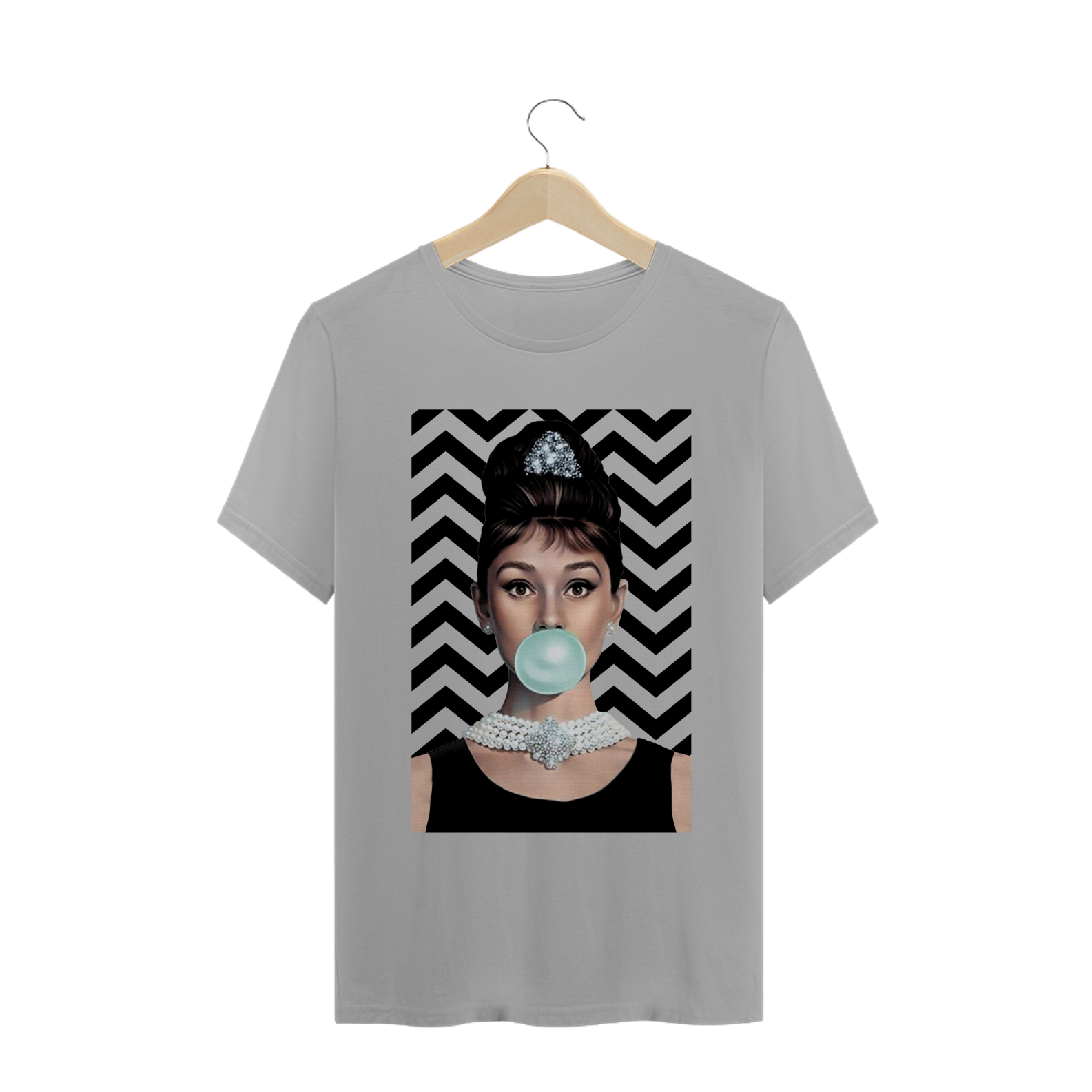 Nome do produto  Camiseta Audrey Hepburn Bubblegum