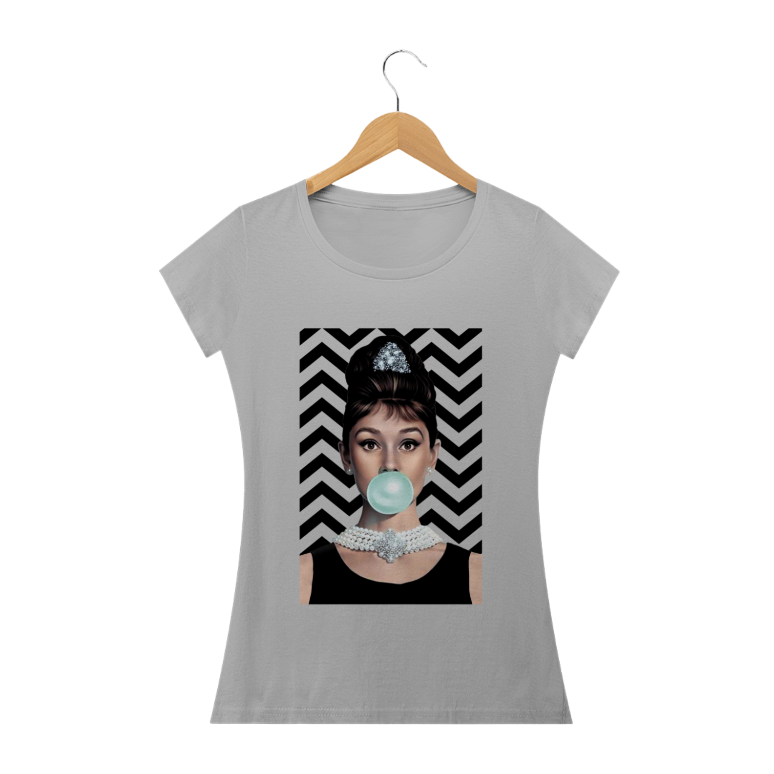 Nome do produto  Camiseta Audrey Hepburn Bubblegum #bylok
