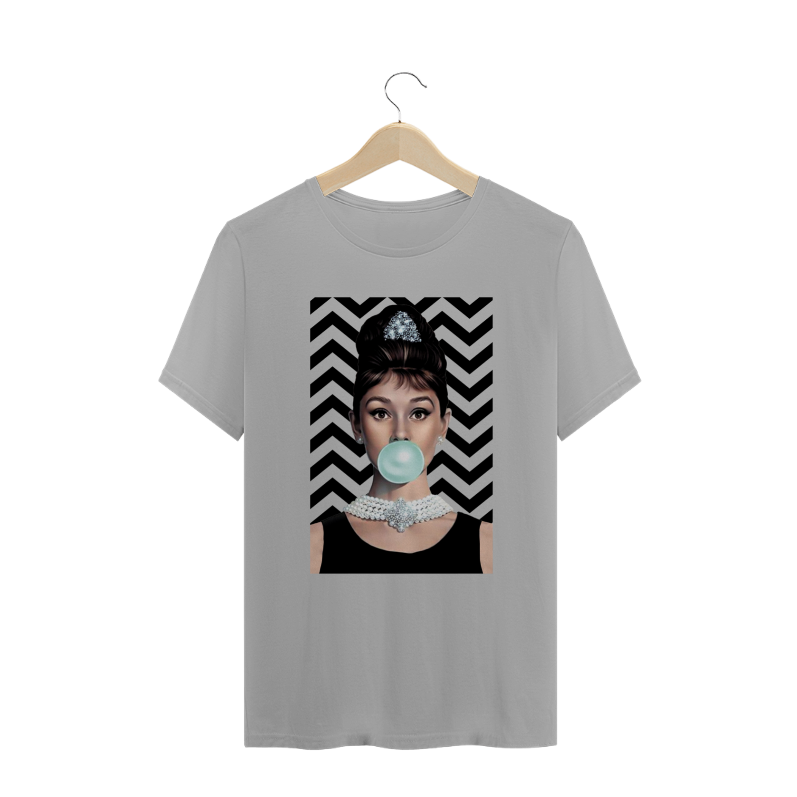 Nome do produto  Camiseta Audrey Hepburn Bubblegum #plusize