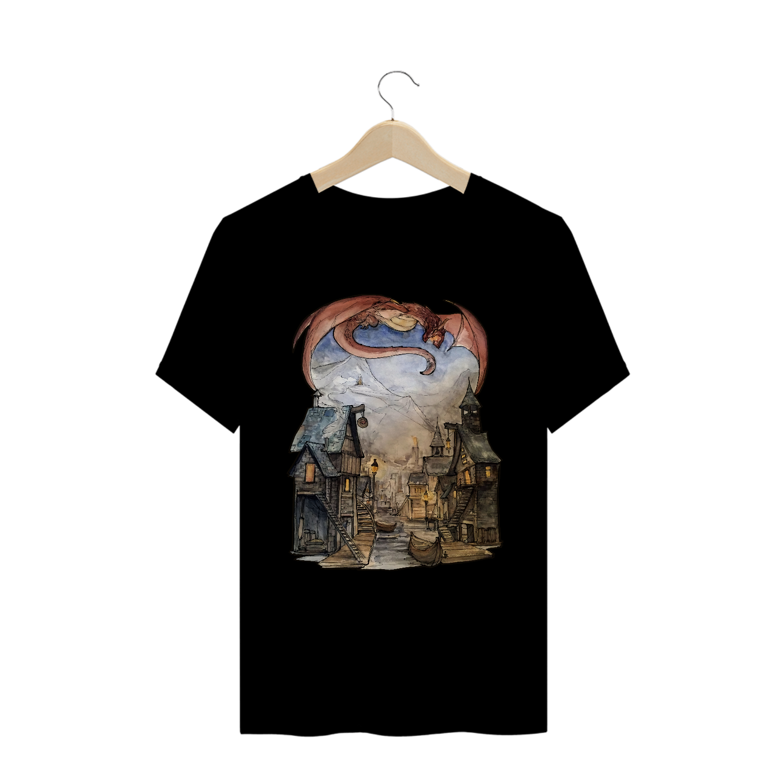 Nome do produto  Camiseta The Hobbit - Smaug over Laketown