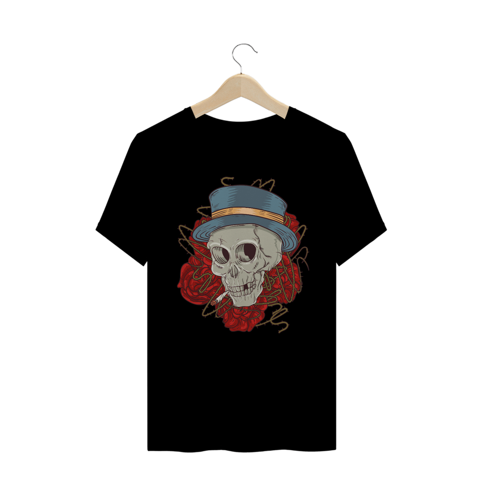 Camiseta Caveira com Rosas