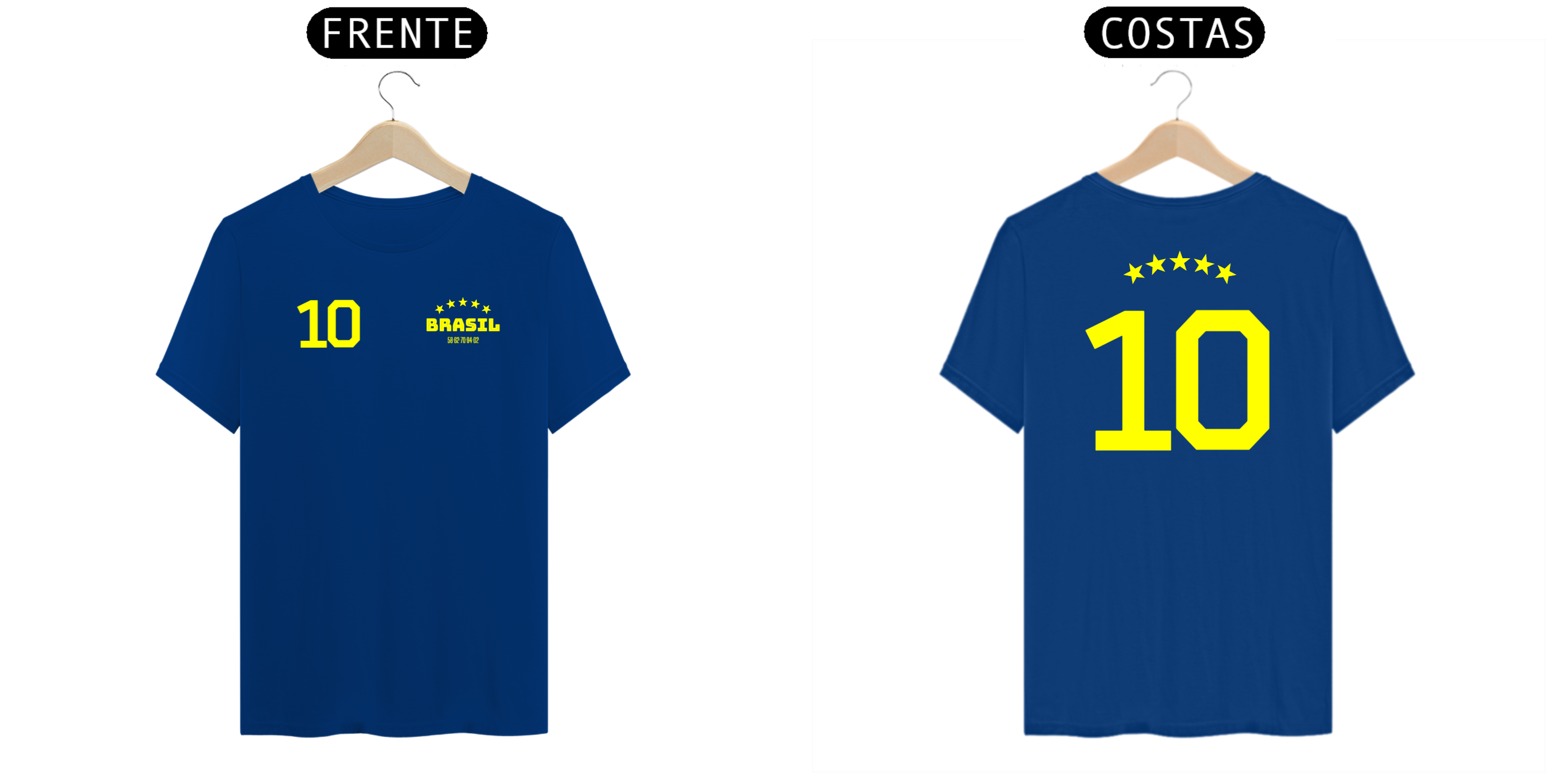 Camisa 10 Brasil Frente/Costas - #BRAFV2BL