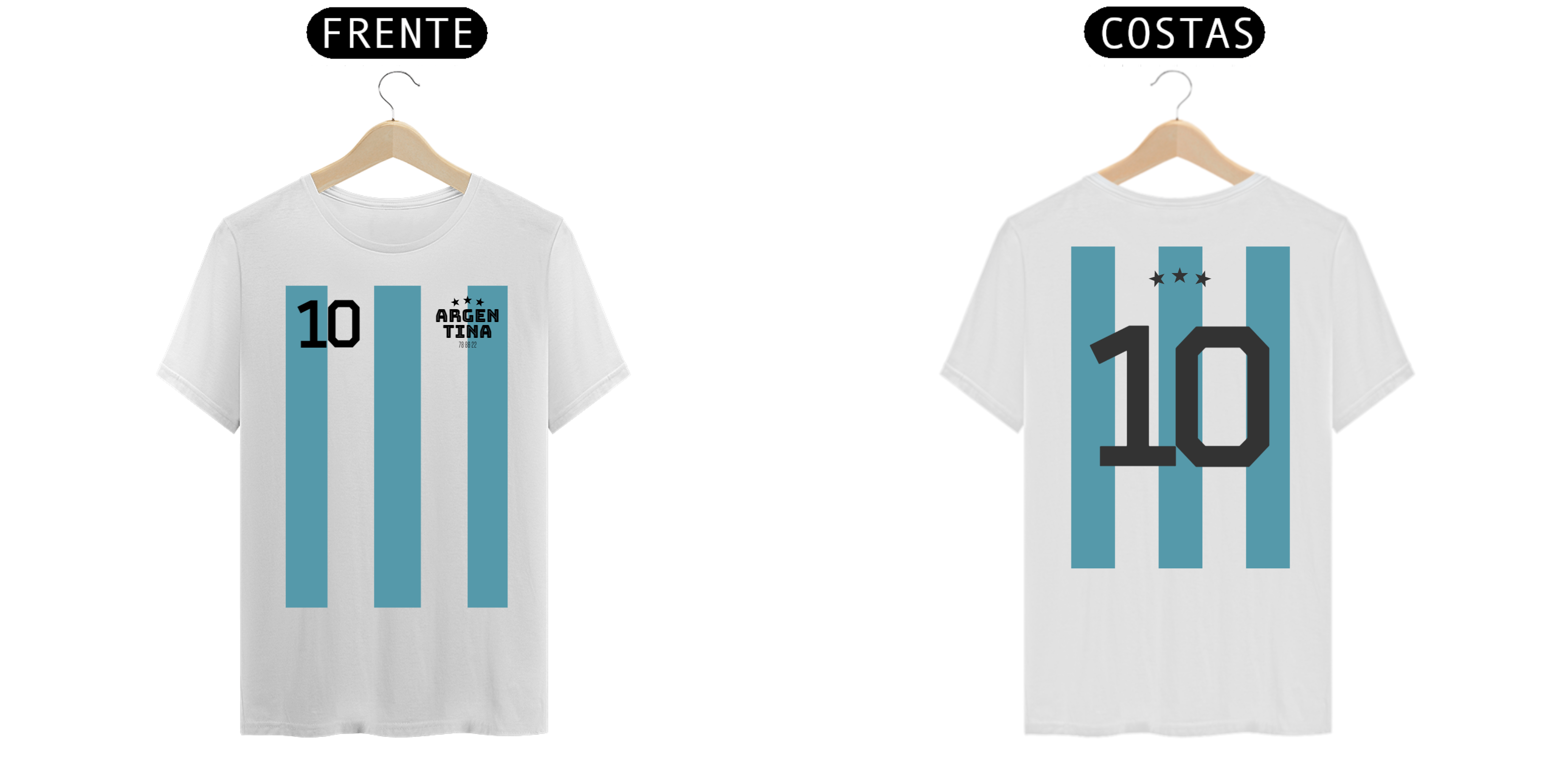 Camisa 10 Argentina Frente/Costas - #ARGFV1WH