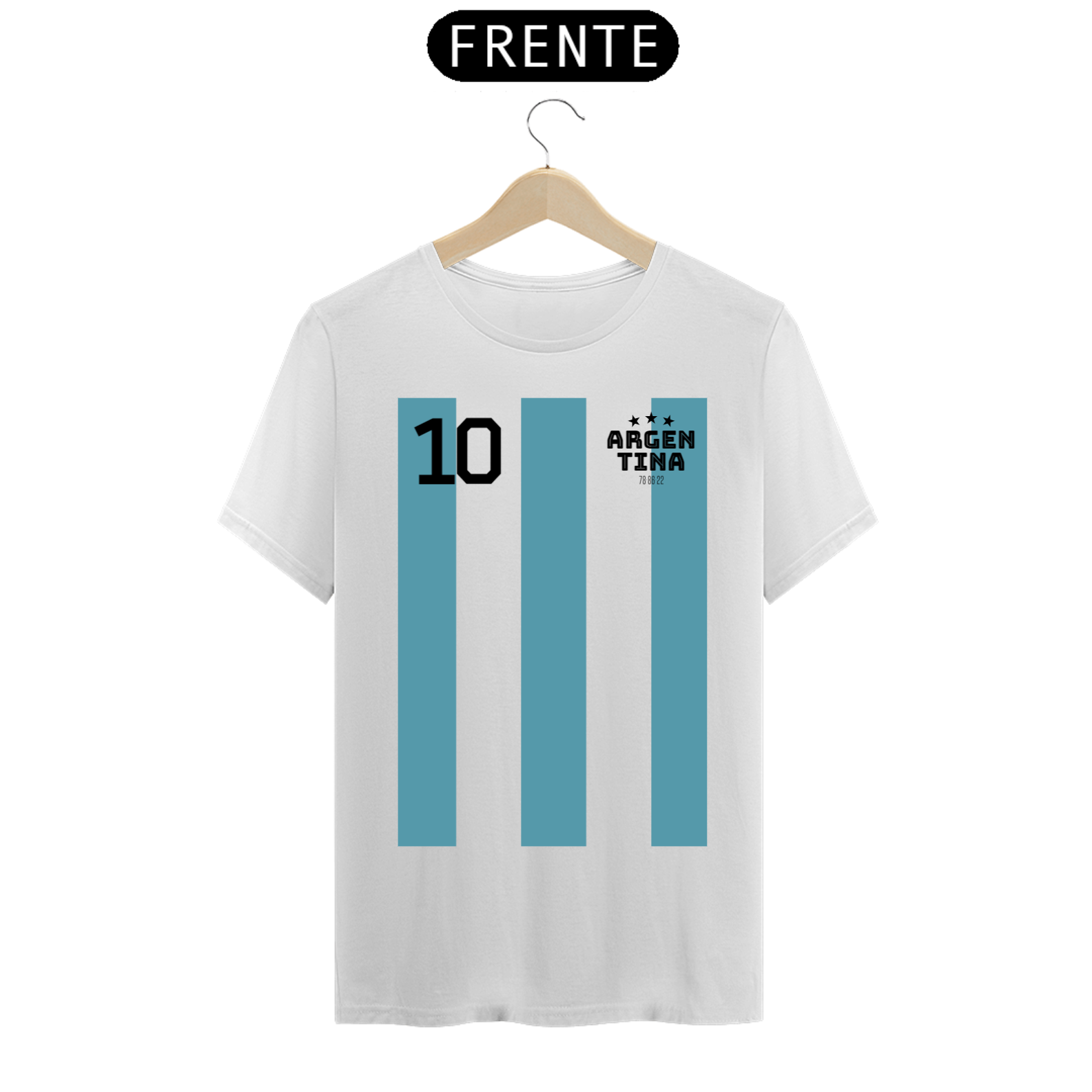 Camisa 10 Argentina Frente - #ARG1WH