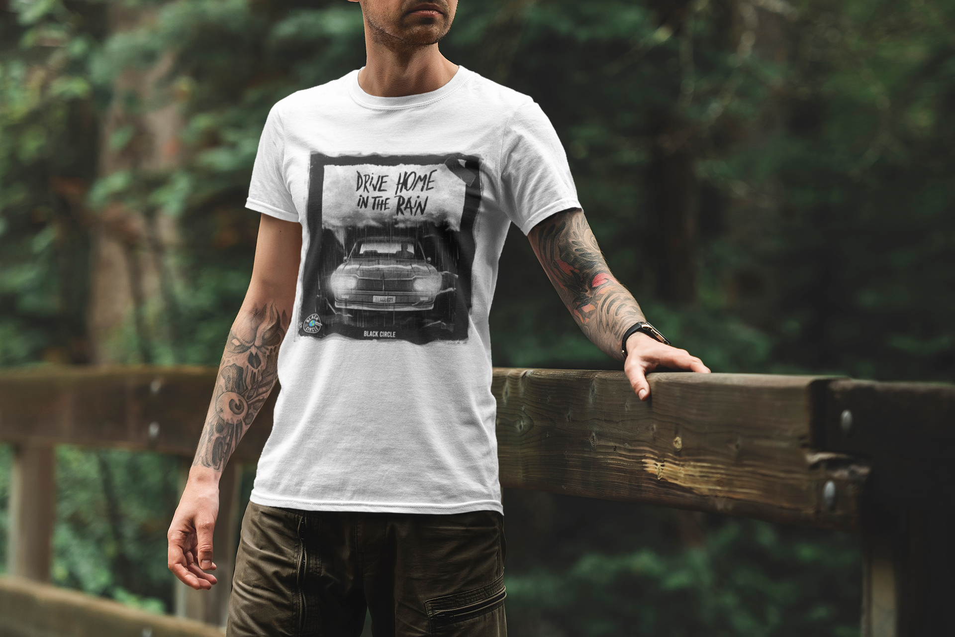 Camisa Branca Black Circle Drive Home In The Rain