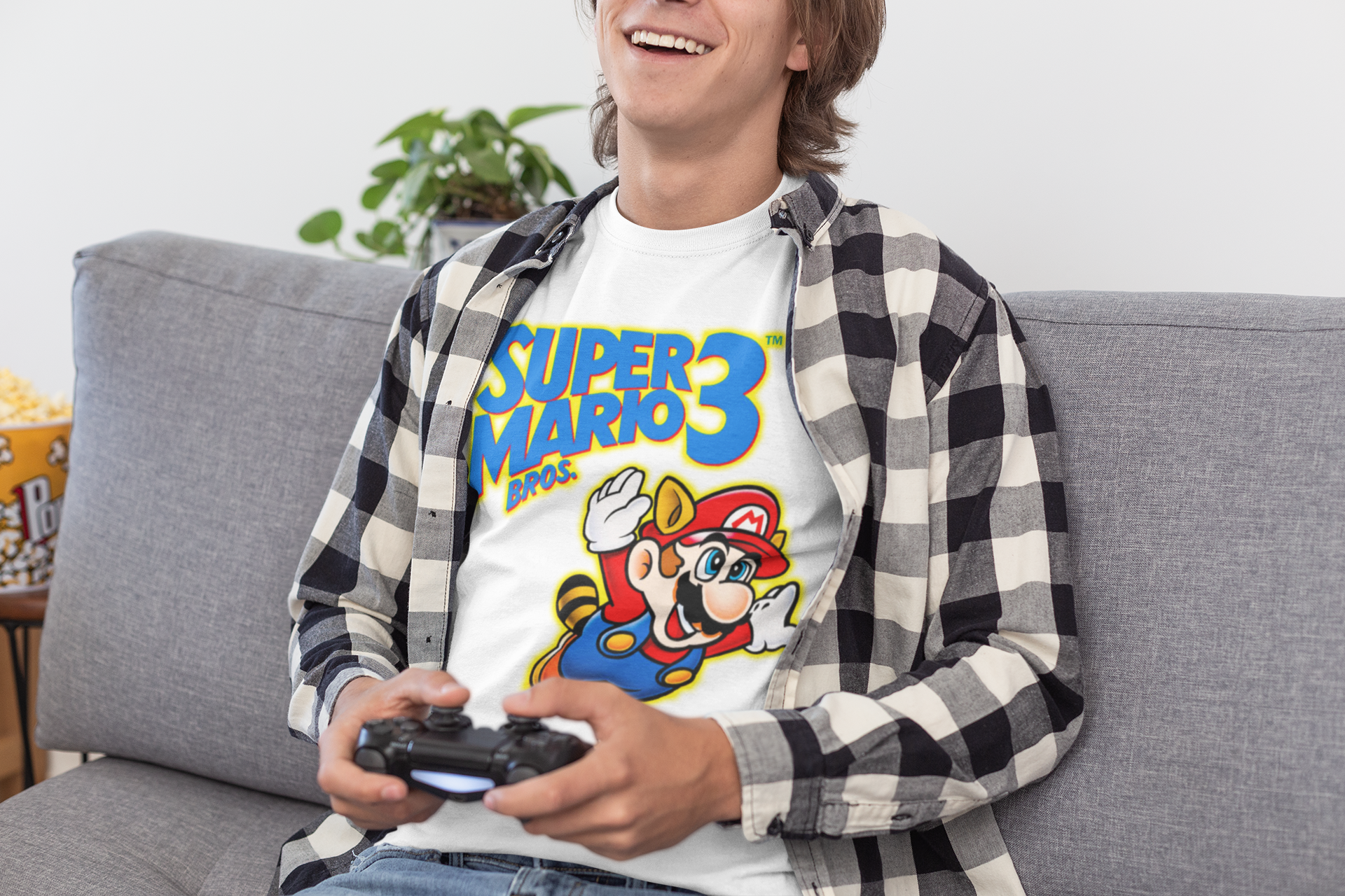 Camisa Branca Super Mário Bros. 3