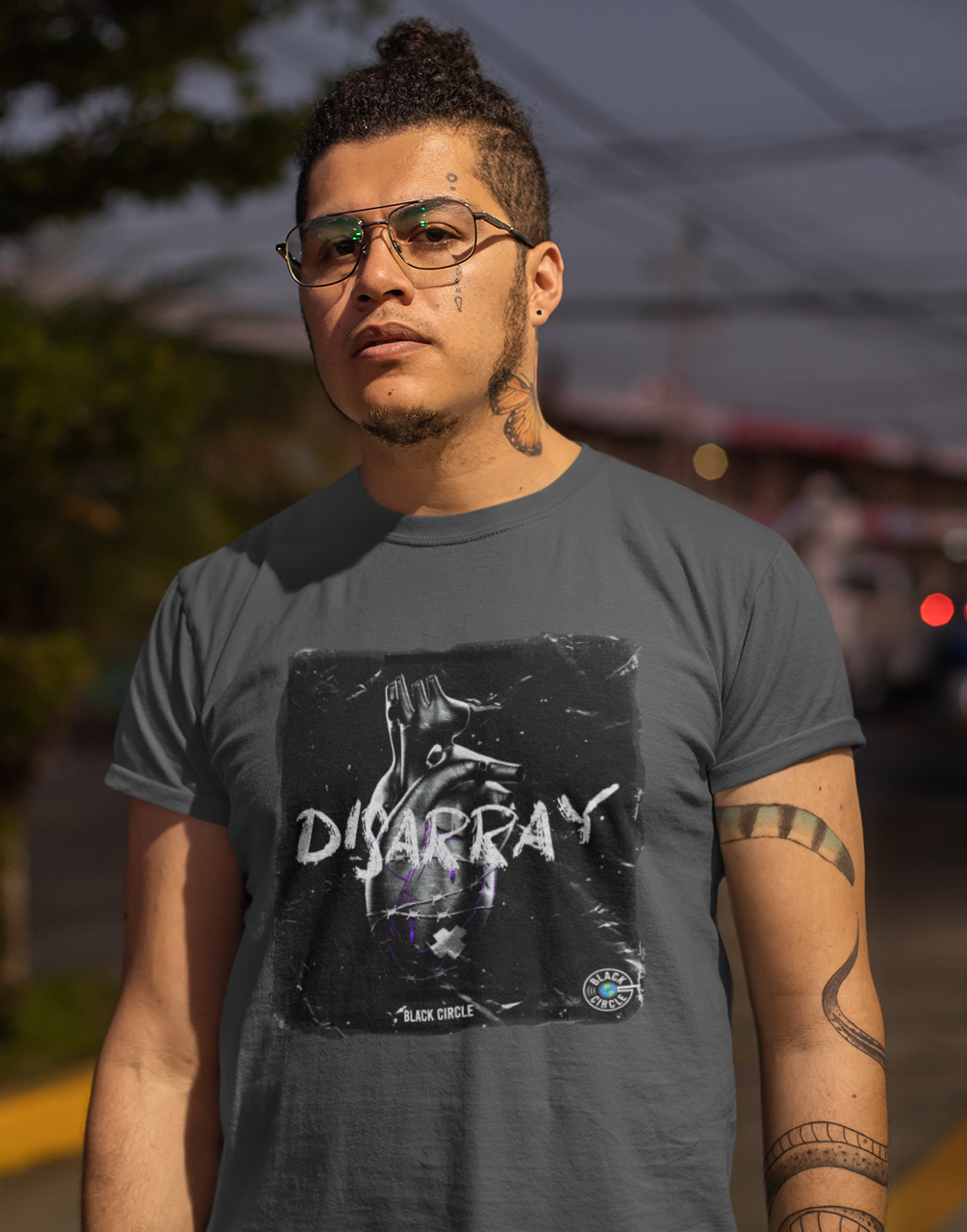 Camisa Estonada Black Circle Disarray (Cores)