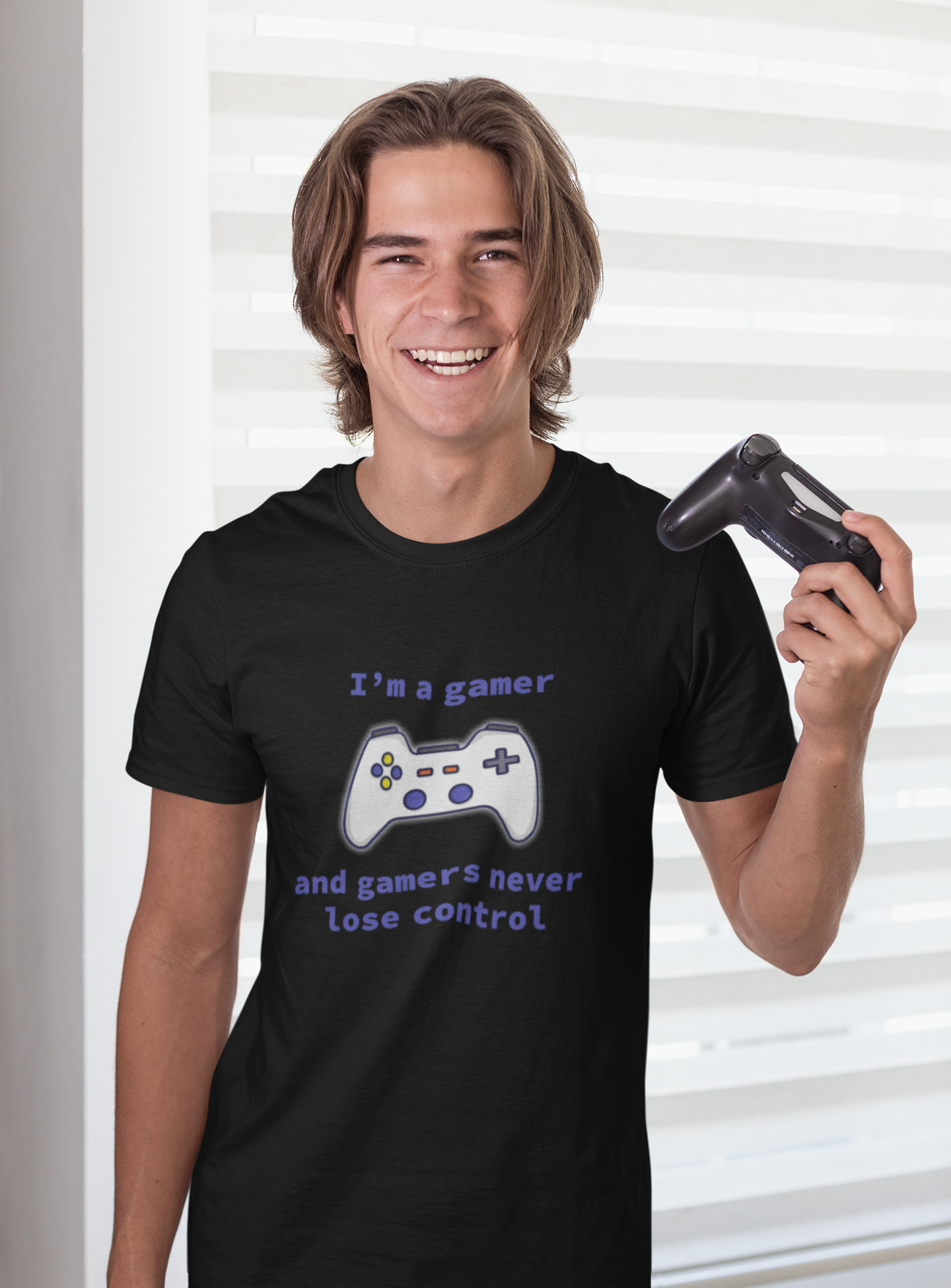 Camisa Preta Gamers Never Lose Control