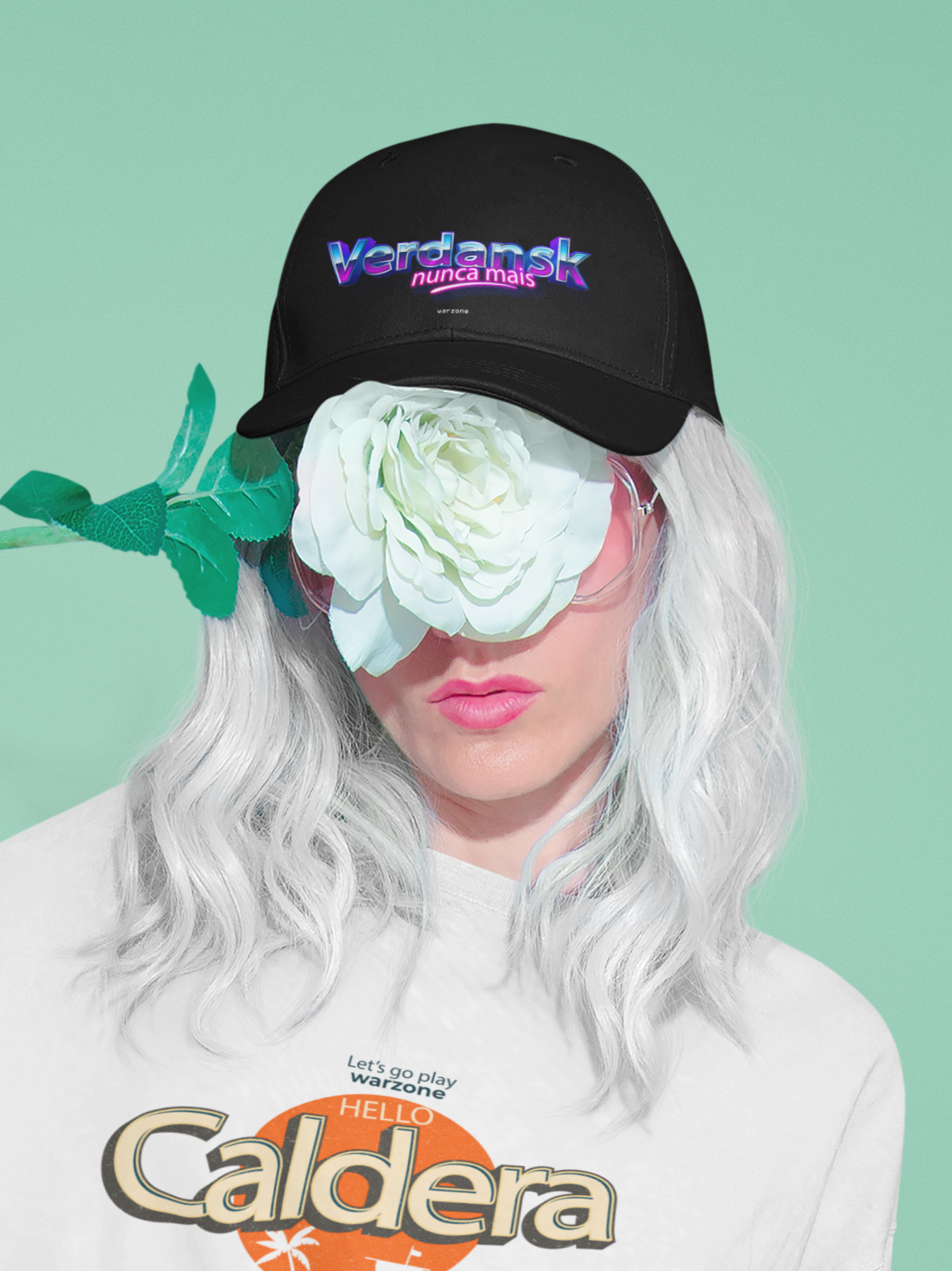 verdasnk nunca mais - Boné de Brim