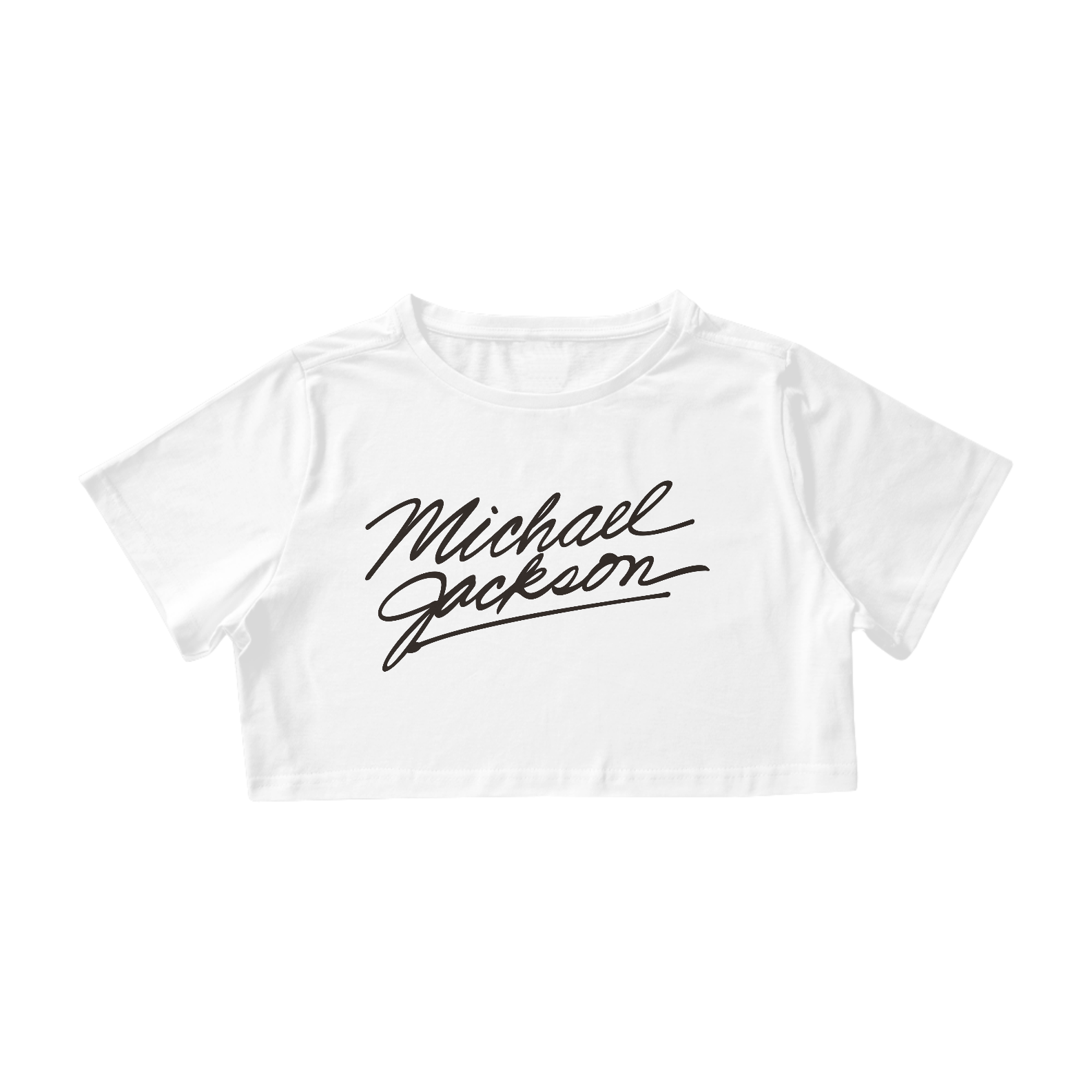 Camisa Cropped Michael Jackson Autografo (Branca)