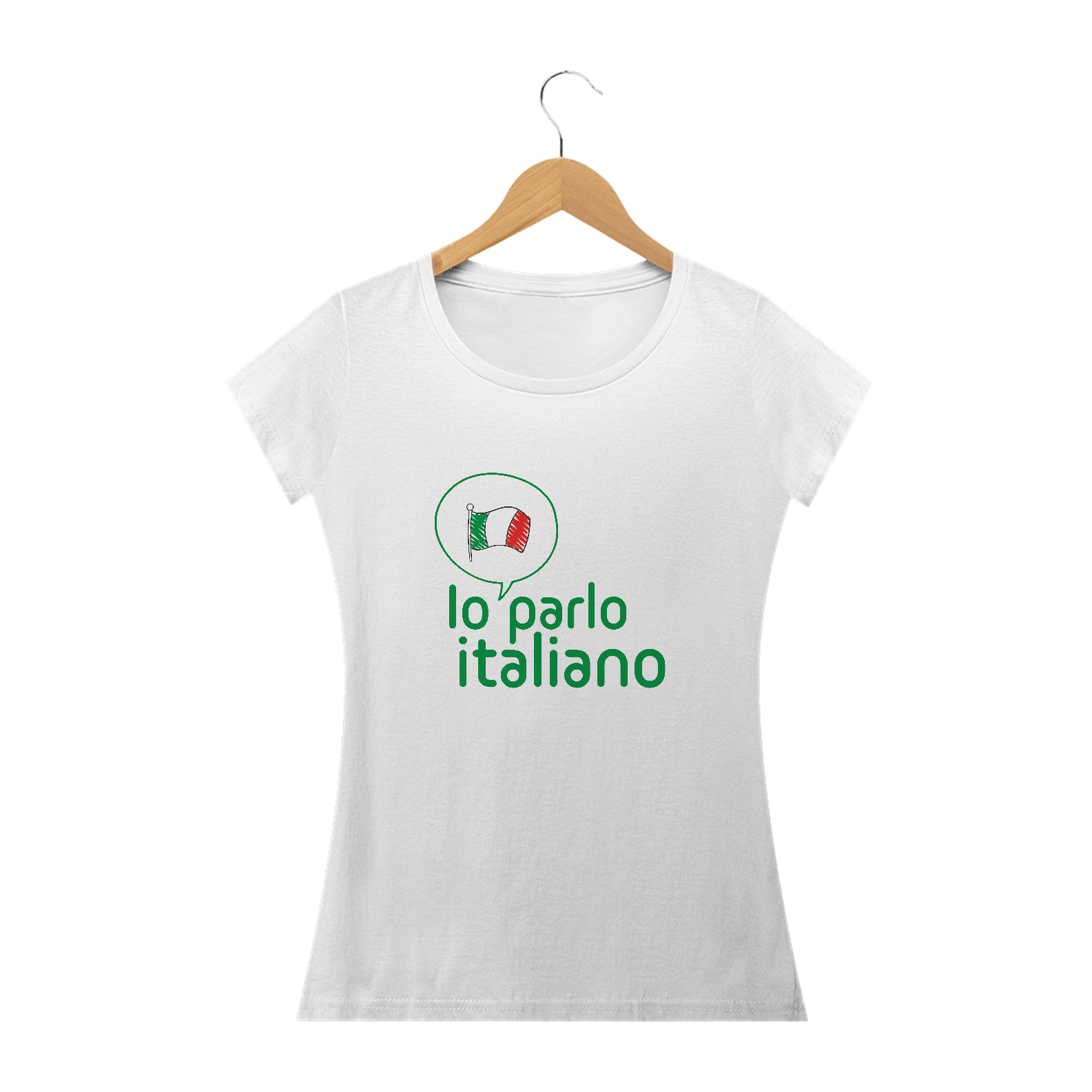 Nome do produto  Camiseta Feminina Io Parlo Italiano