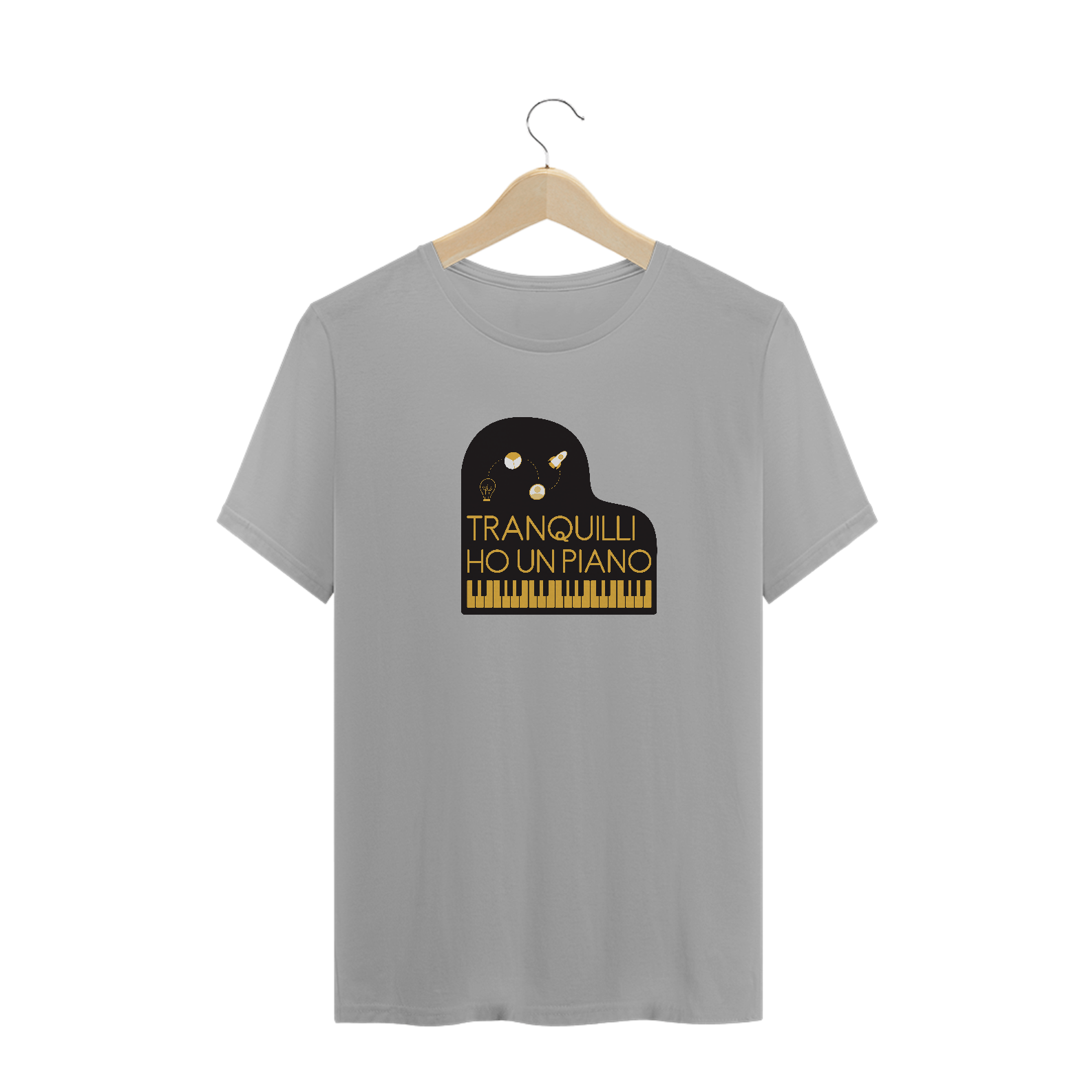 Nome do produto  Camiseta Masculina Tranquilli Ho Un Piano