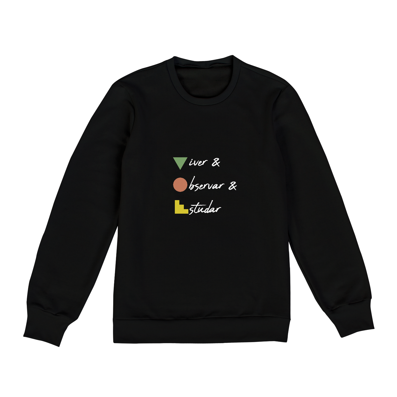 Moletom Preto Viver Observar Estudar