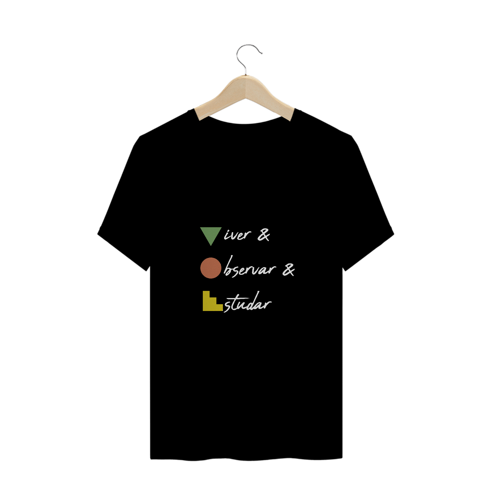 Camiseta Preta Viver Observar Estudar