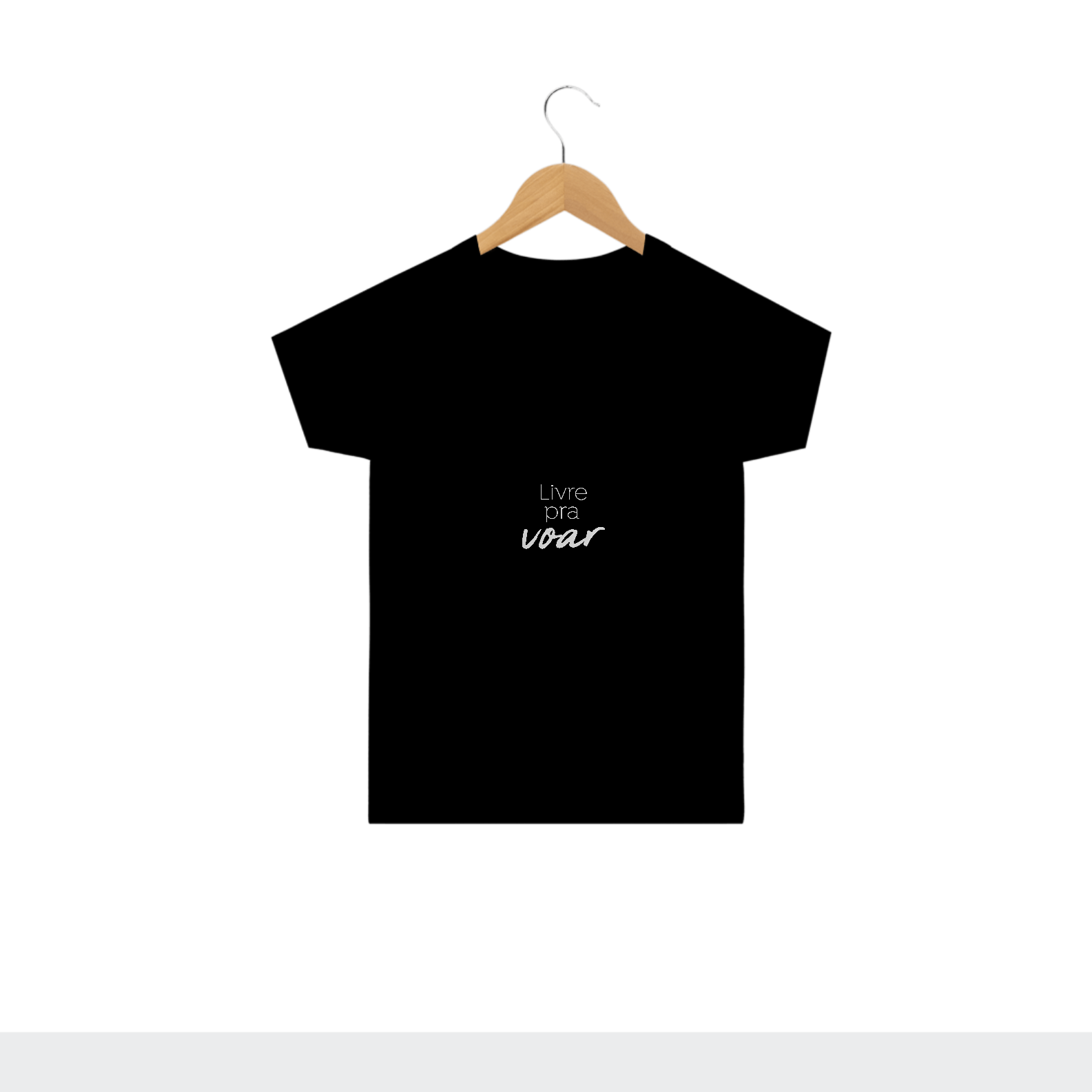 Camiseta Preta Infantil Livre pra Voar