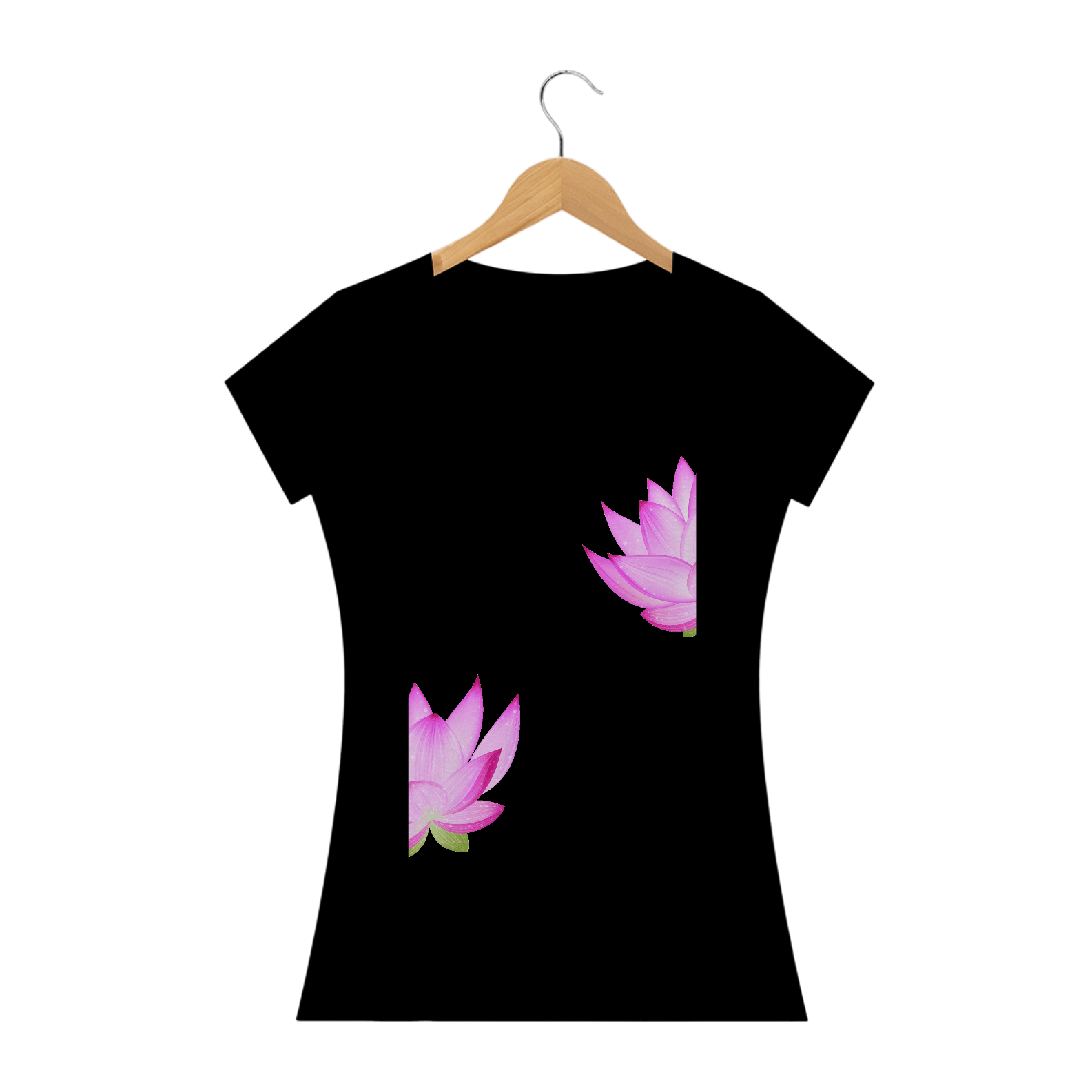 Nome do produto  Camiseta Feminina Baby Look Flor de Lótus cortada