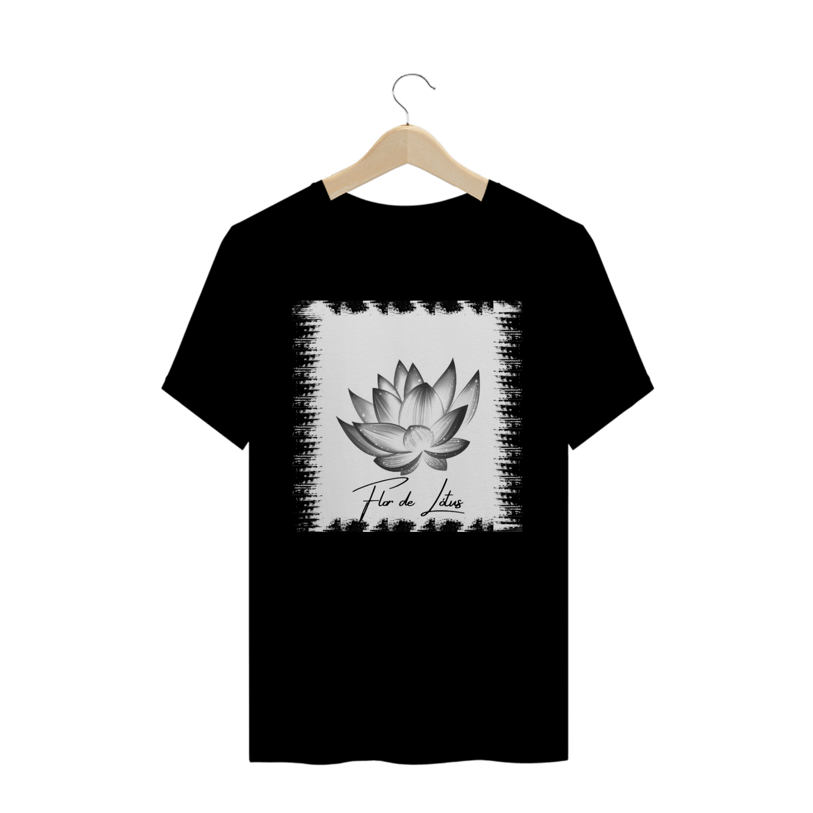 Nome do produto: Camiseta masculina Flor de Lótus Preta