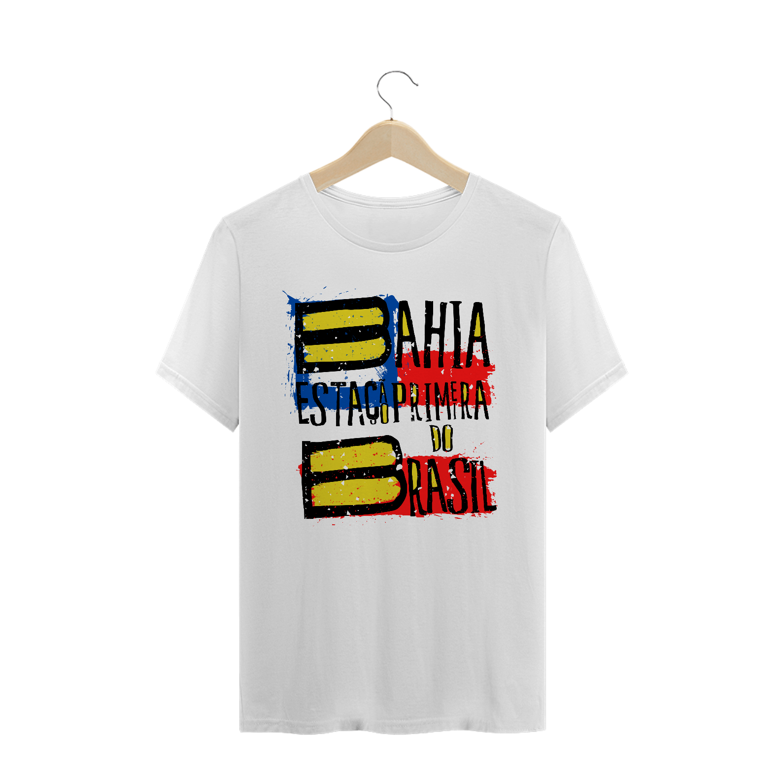 Camiseta  Branca Masculina: Bahia, estação primeira do Brasil