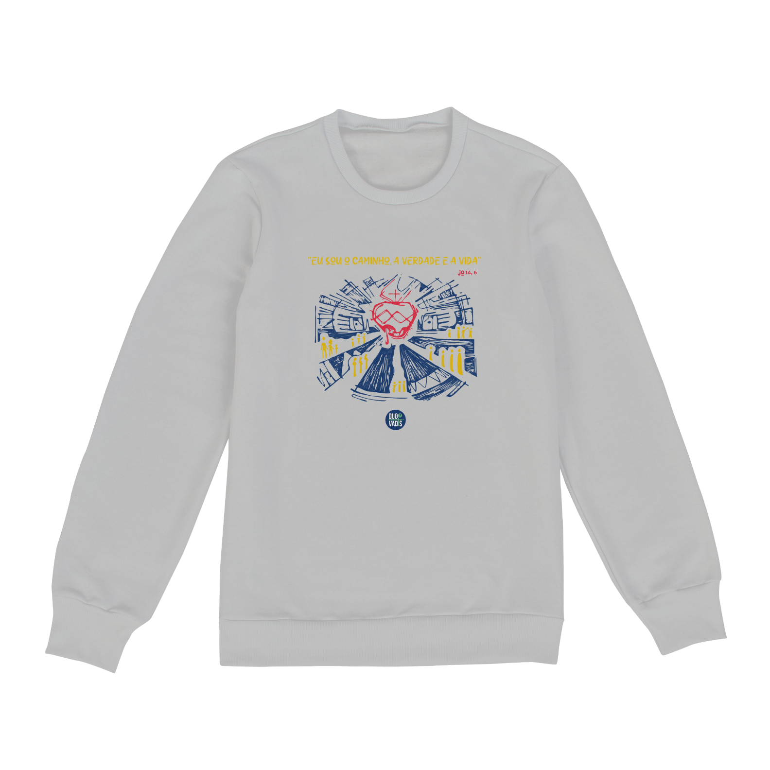 Moletom - Coração - Branco/Cinza