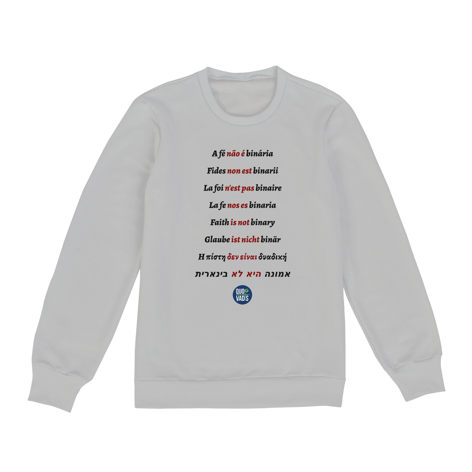 Moletom - Fides non est binarii - Branco/Cinza