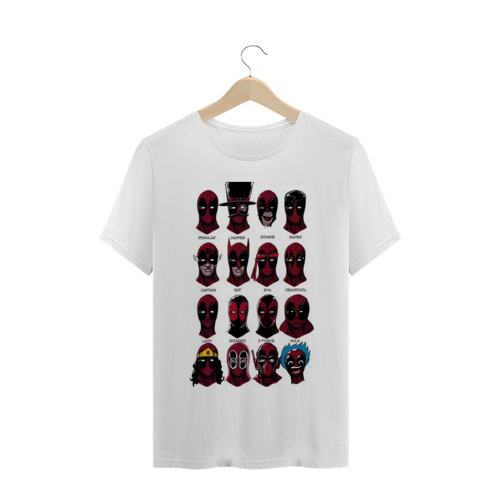 Nome do produto  camiseta  faces do deadpool 