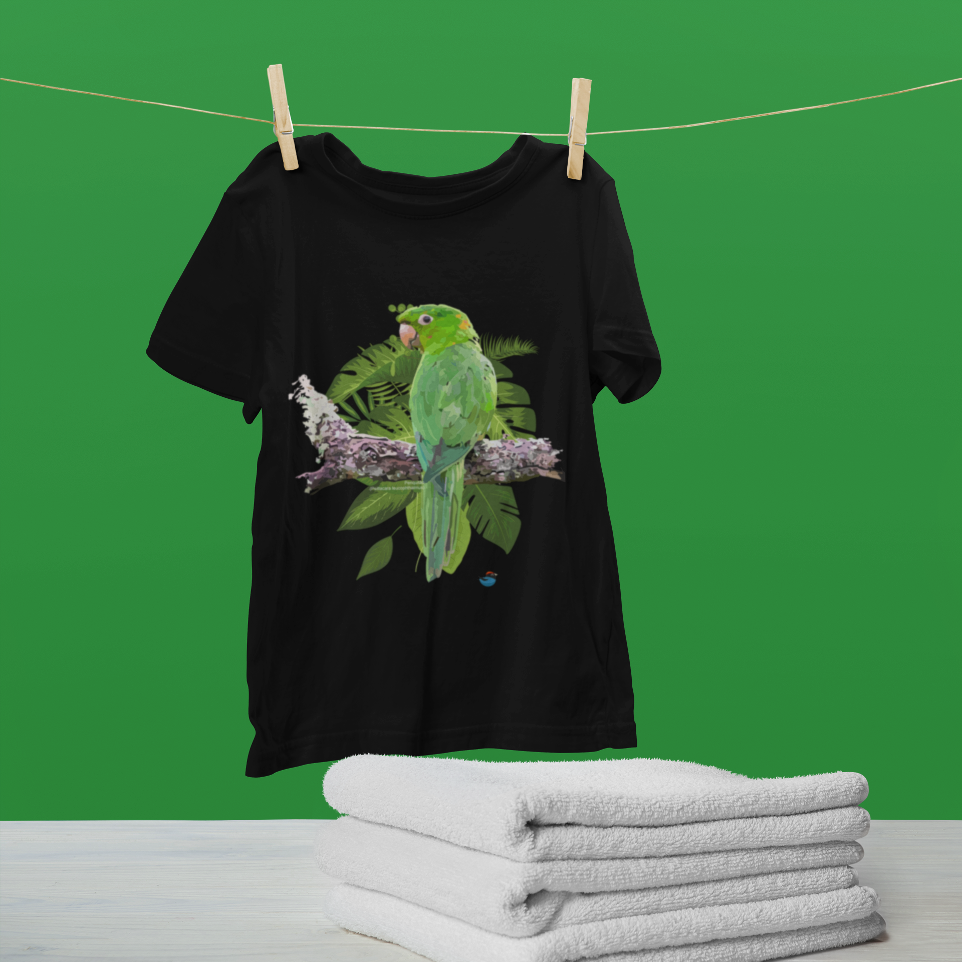 Nome do produto  Camiseta Masculina - Periquitão (Psittacara leucophthalmus)