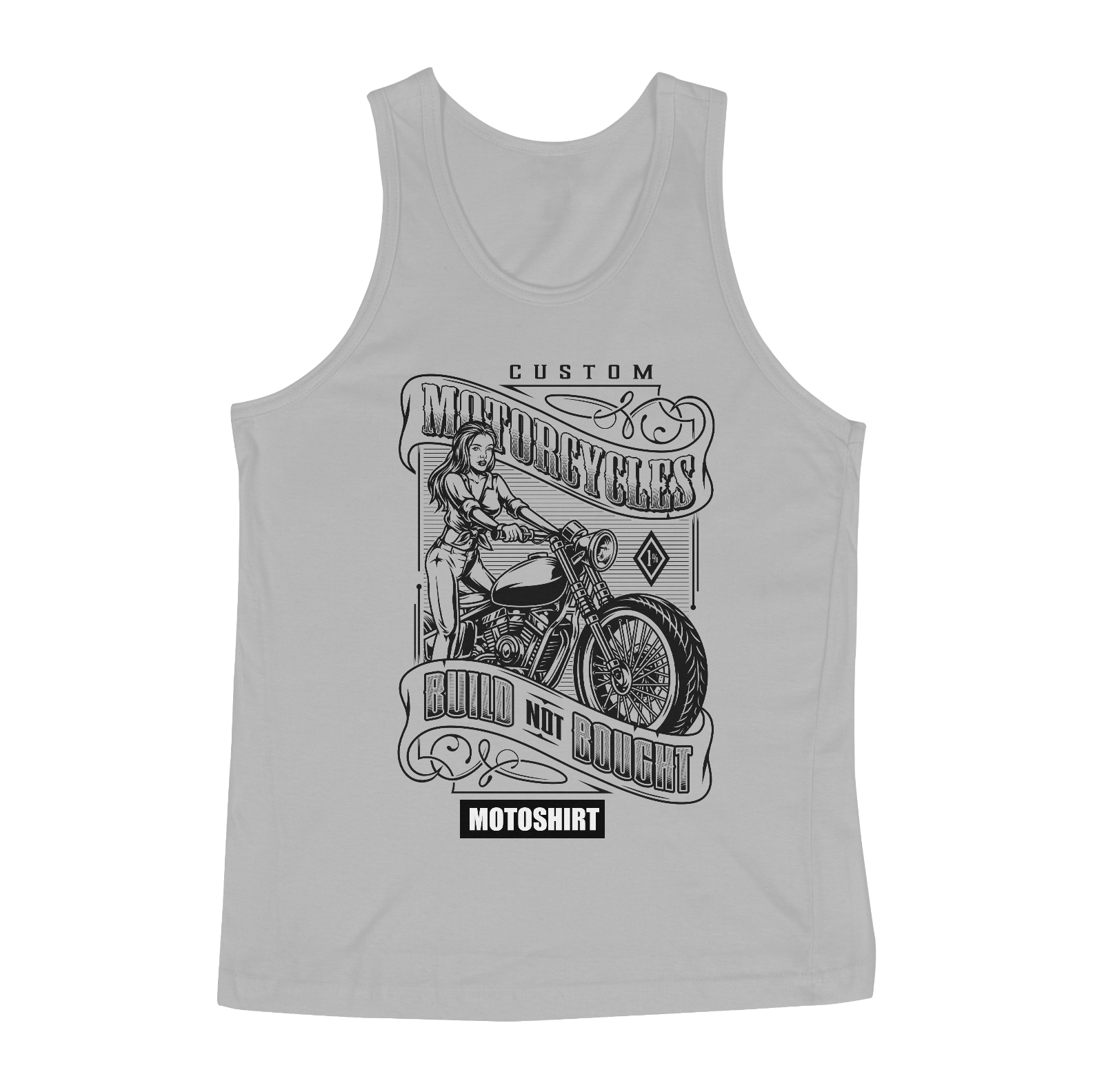 Nome do produto  Motorcycles Girl Classic Black Regata