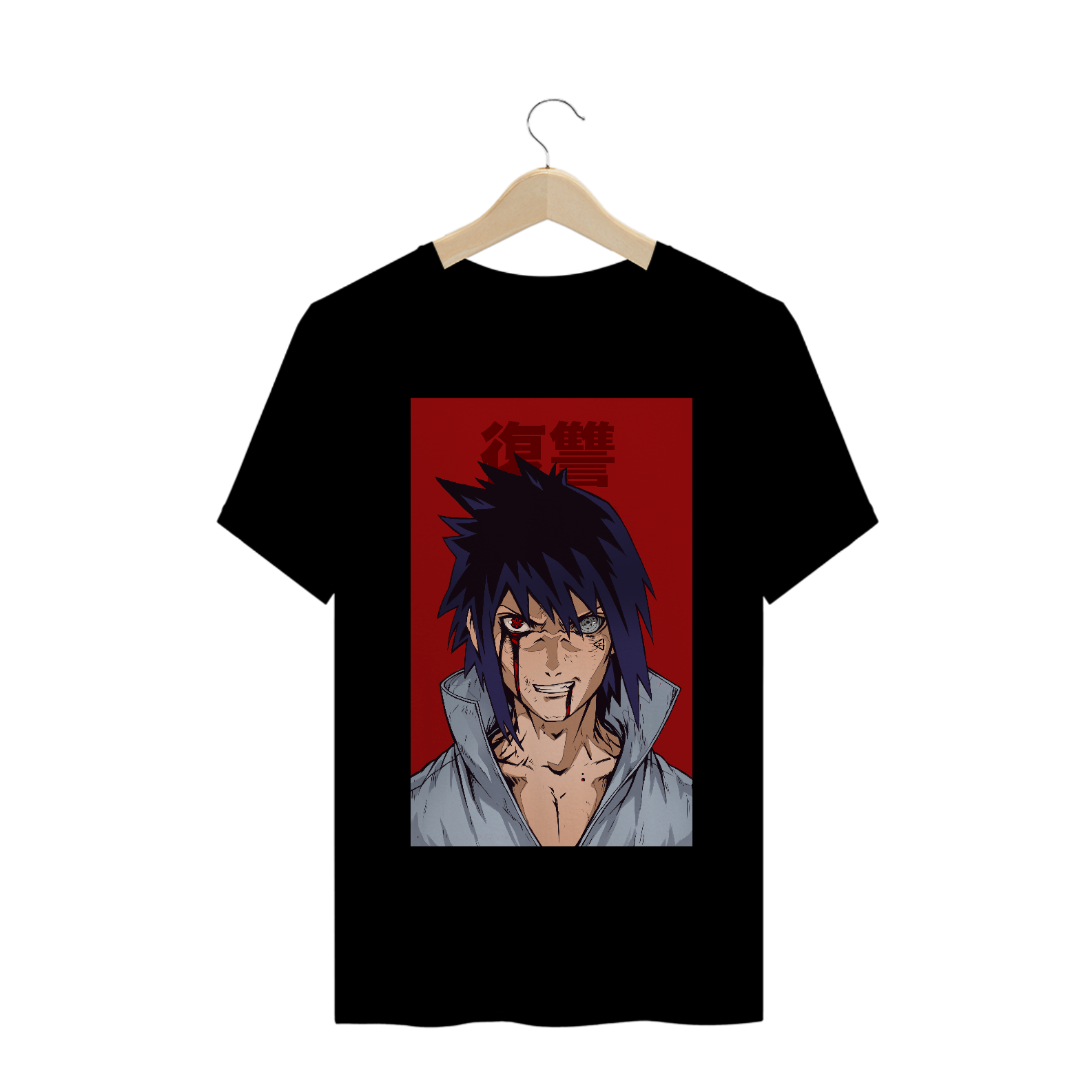 Nome do produto: Camiseta Sasuke Uchiha Sharingan