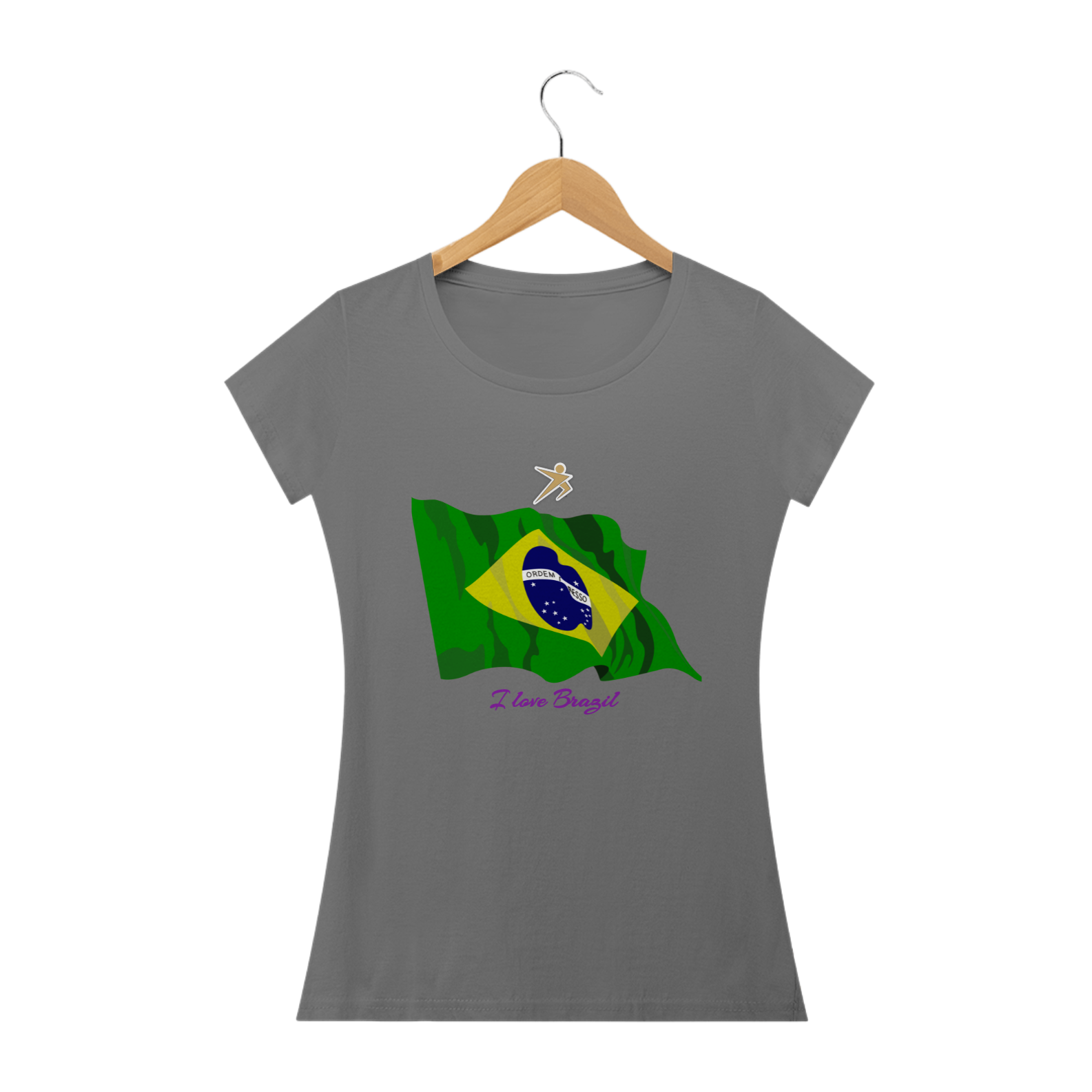 Nome do produto  Camiseta I love Brazil Modelo Baby Long Estonada - GK 22