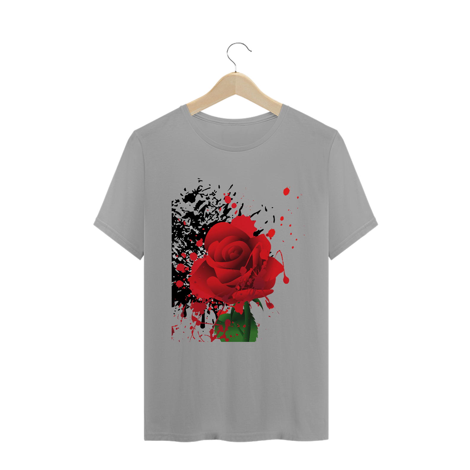 Camiseta Rosa Vermelha Manchada