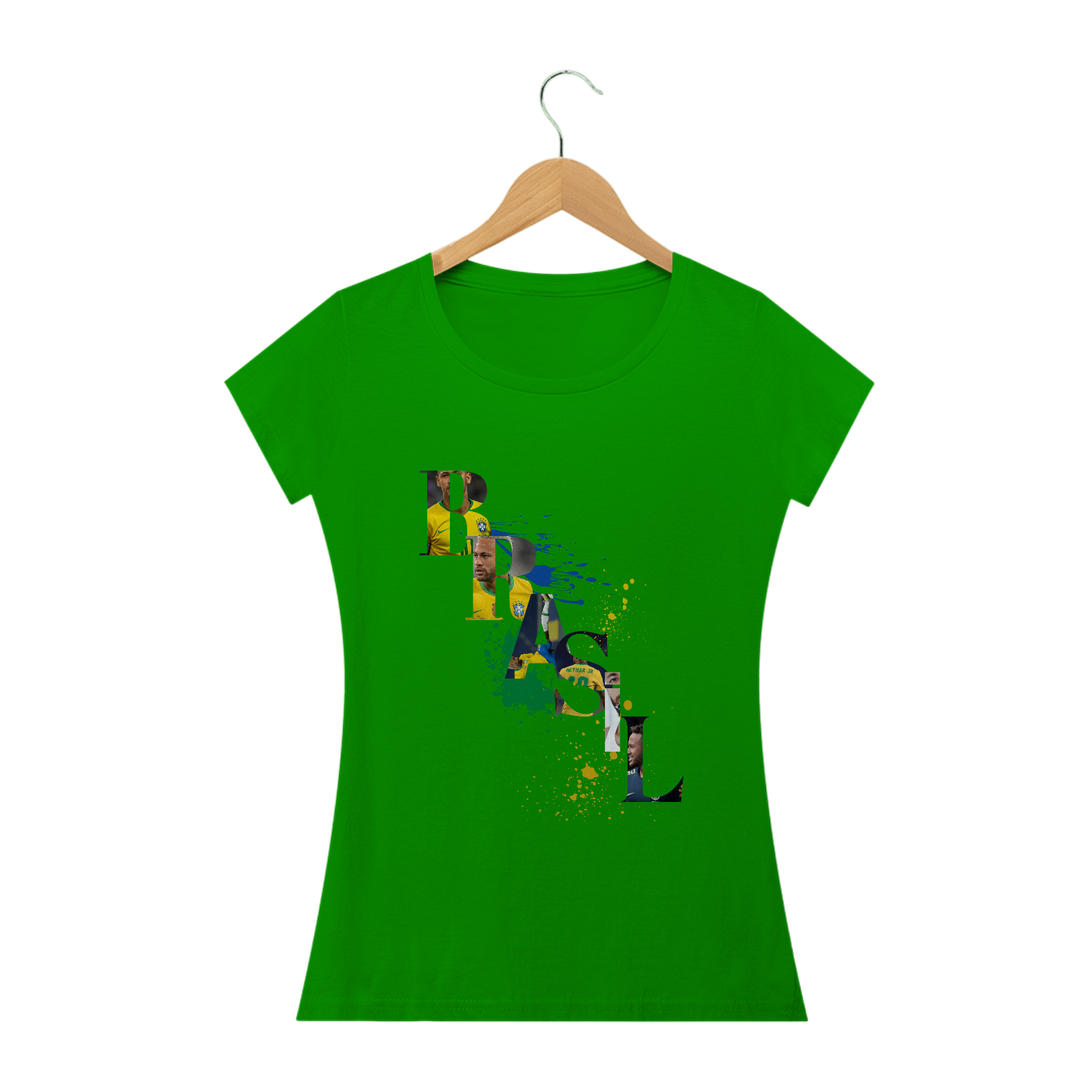 T-Shirt Baby Look BRASIL Manchas