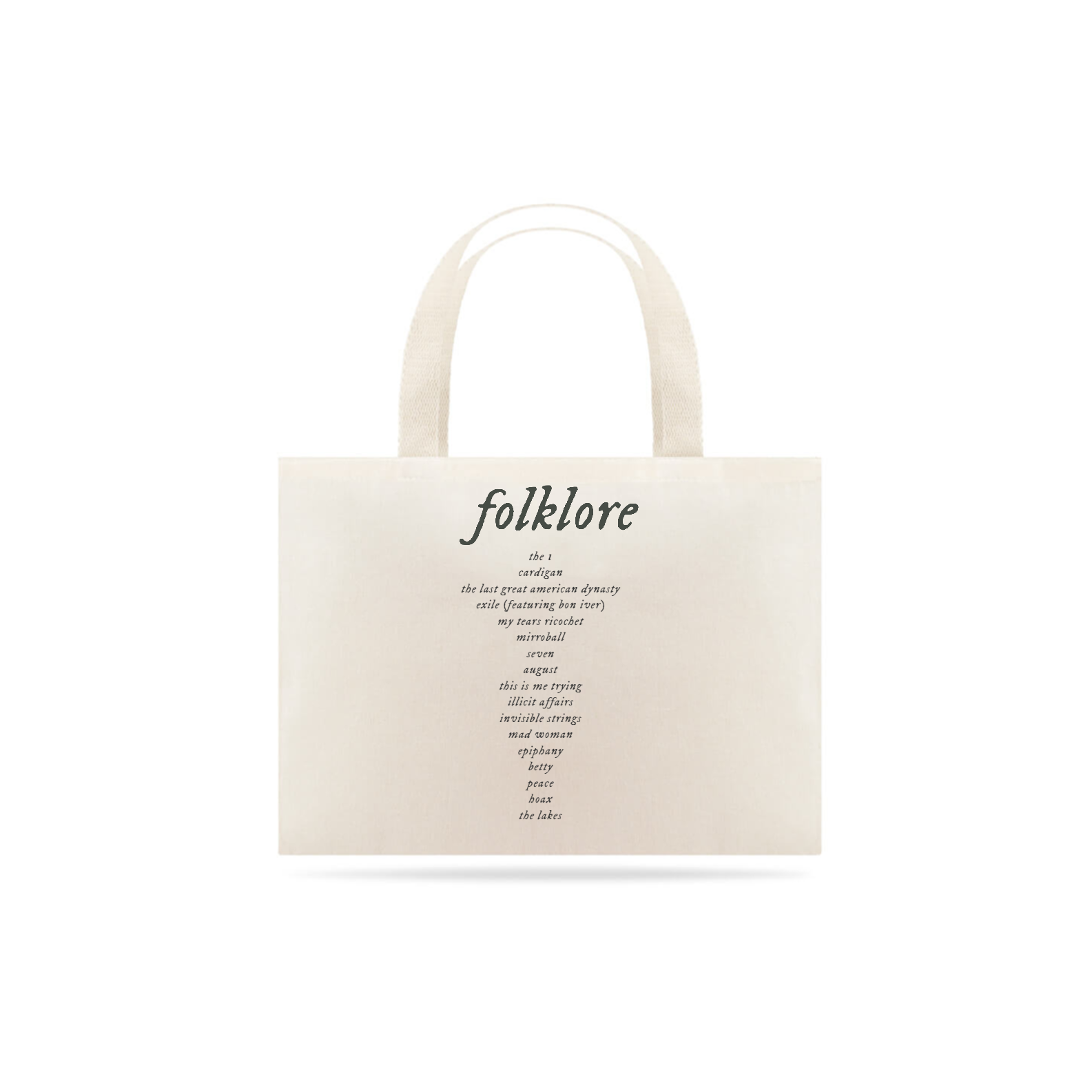 Nome do produto: bolsa ecológica folklore (Taylor Swift)