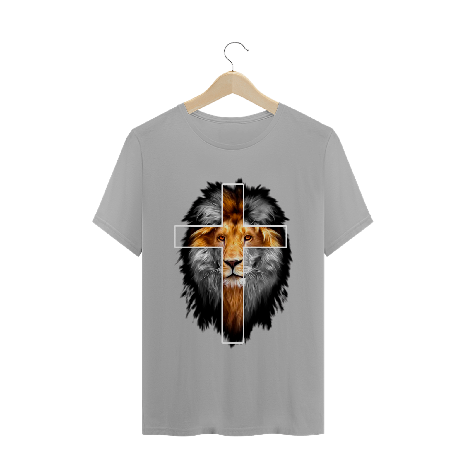 Camiseta T-Shirt Gospel - Leão e Cruz