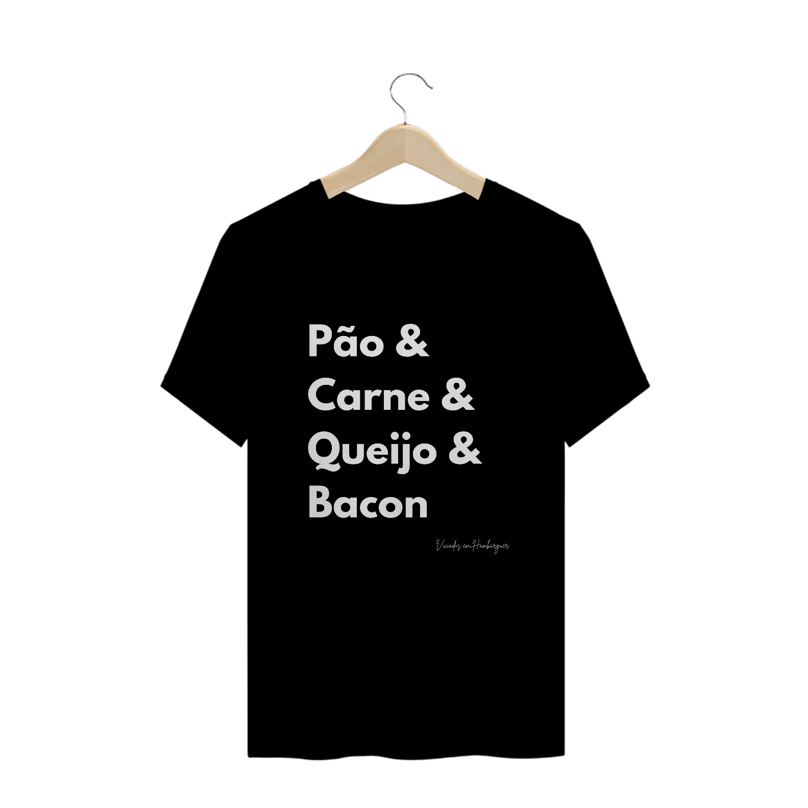 Nome do produto  Camiseta Pão & Carne & Queijo Escura