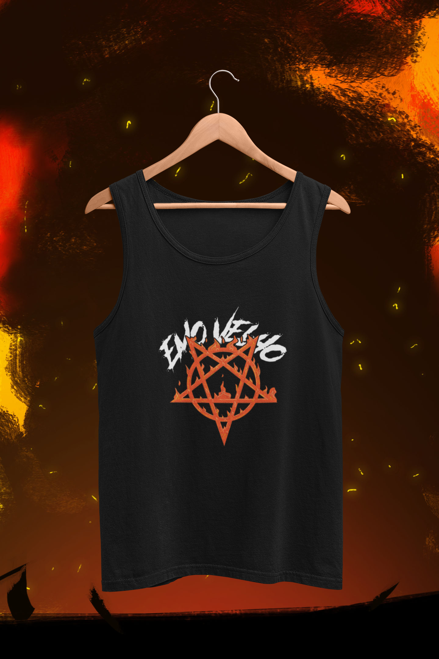 CAMISETA EMO VELHO PENTAGRAMA