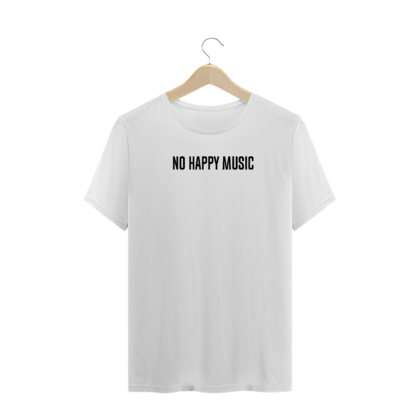 Camiseta No Happy Music Branca Unissex