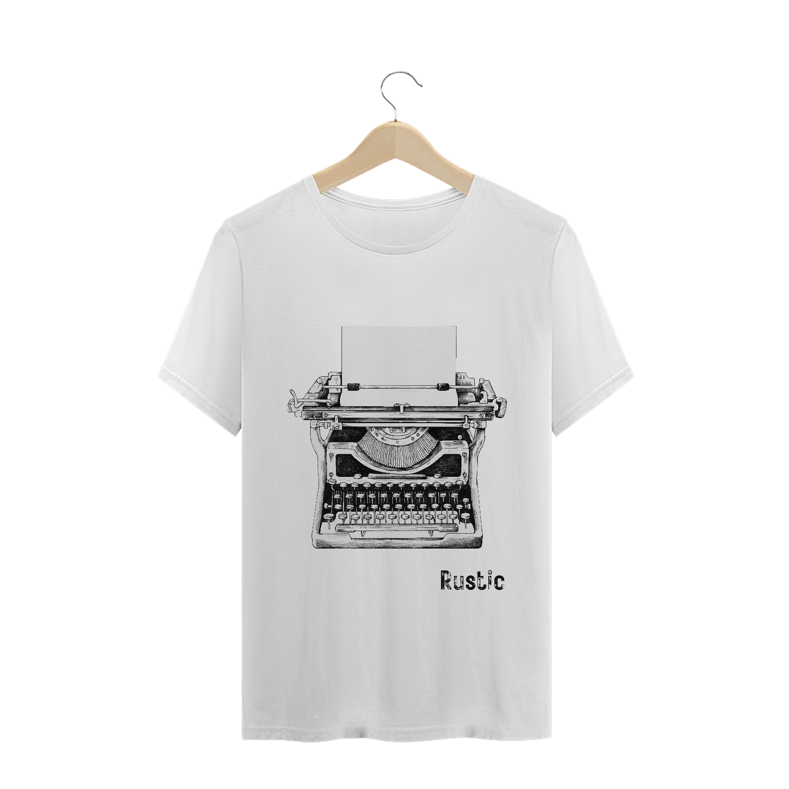 Camisa Masculina Máquina de Escrever Branca