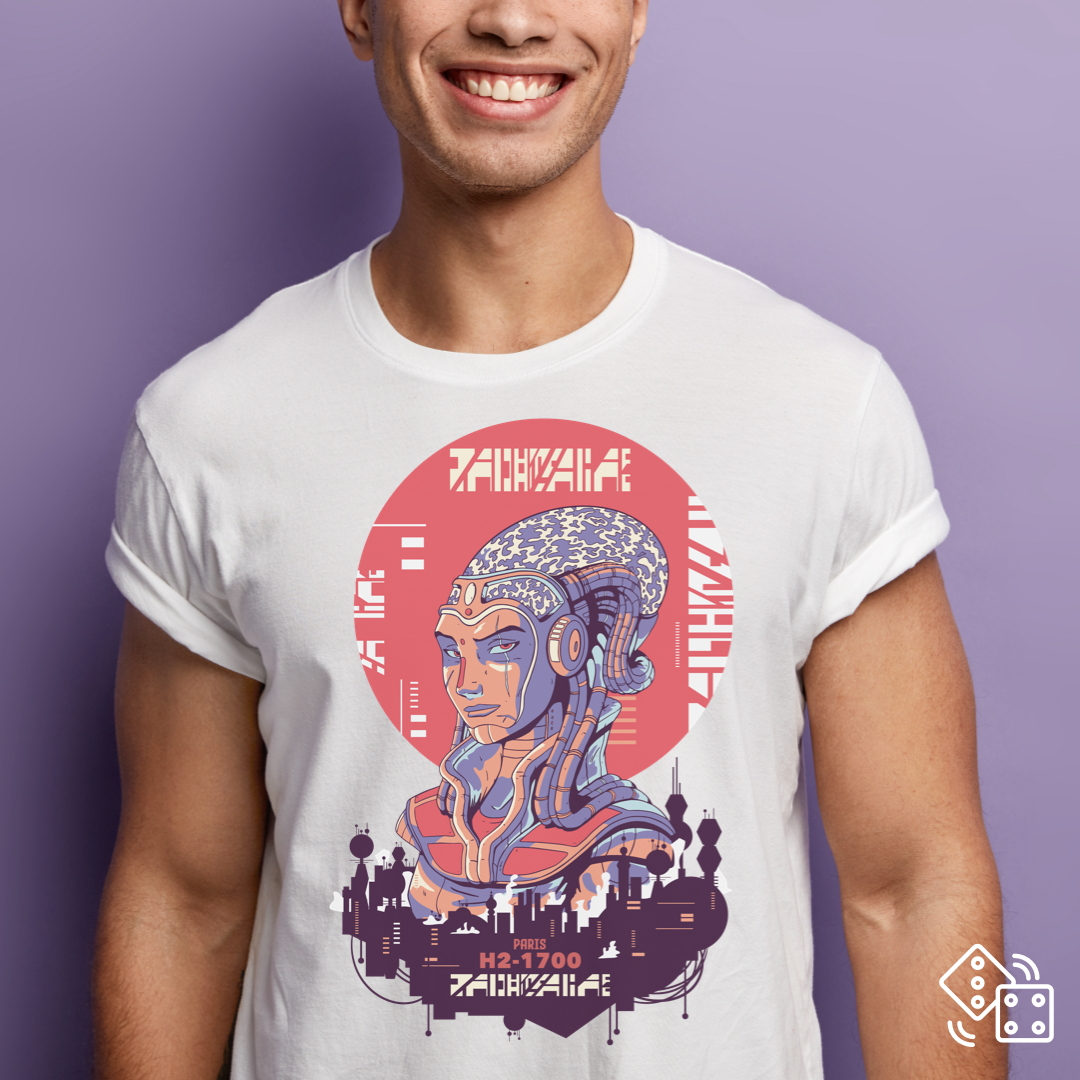 Camiseta masculina Cyberpunk Paris