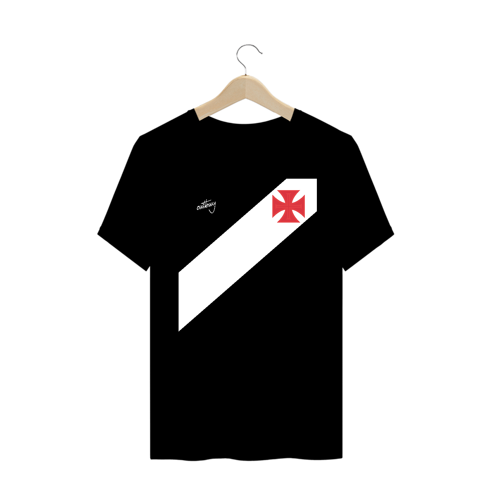 Camisa Vasco Preta Faixa Diagonal