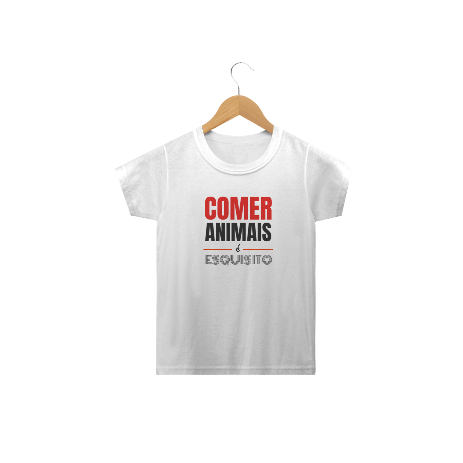 Nome do produto  Camiseta Comer animais é esquisito. Tam: 2 ao 14.