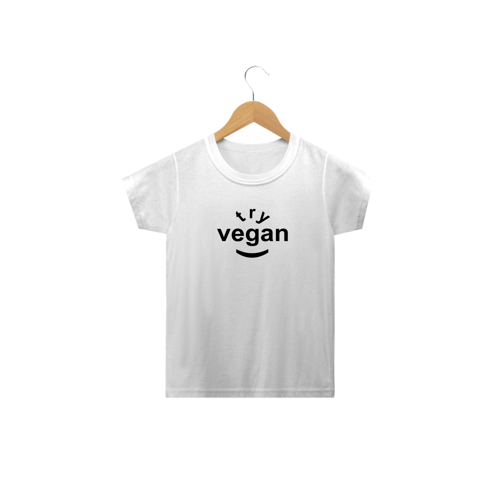 Nome do produto  Camiseta Try Vegan. Tam: 2 ao 14.