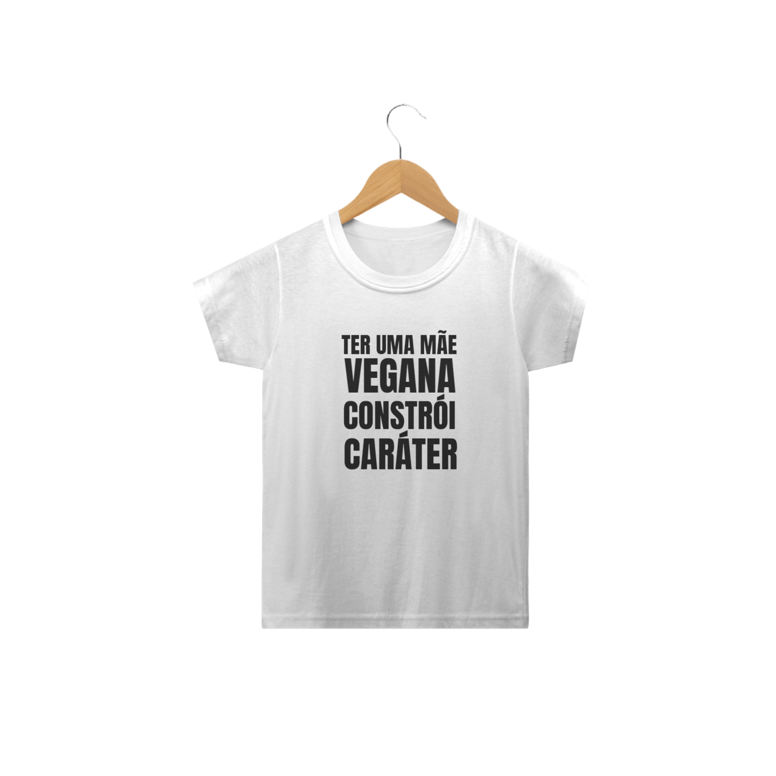 Nome do produto  Camiseta MÃE VEGANA CONSTRÓI CARÁTER. Tam: 2 a 14