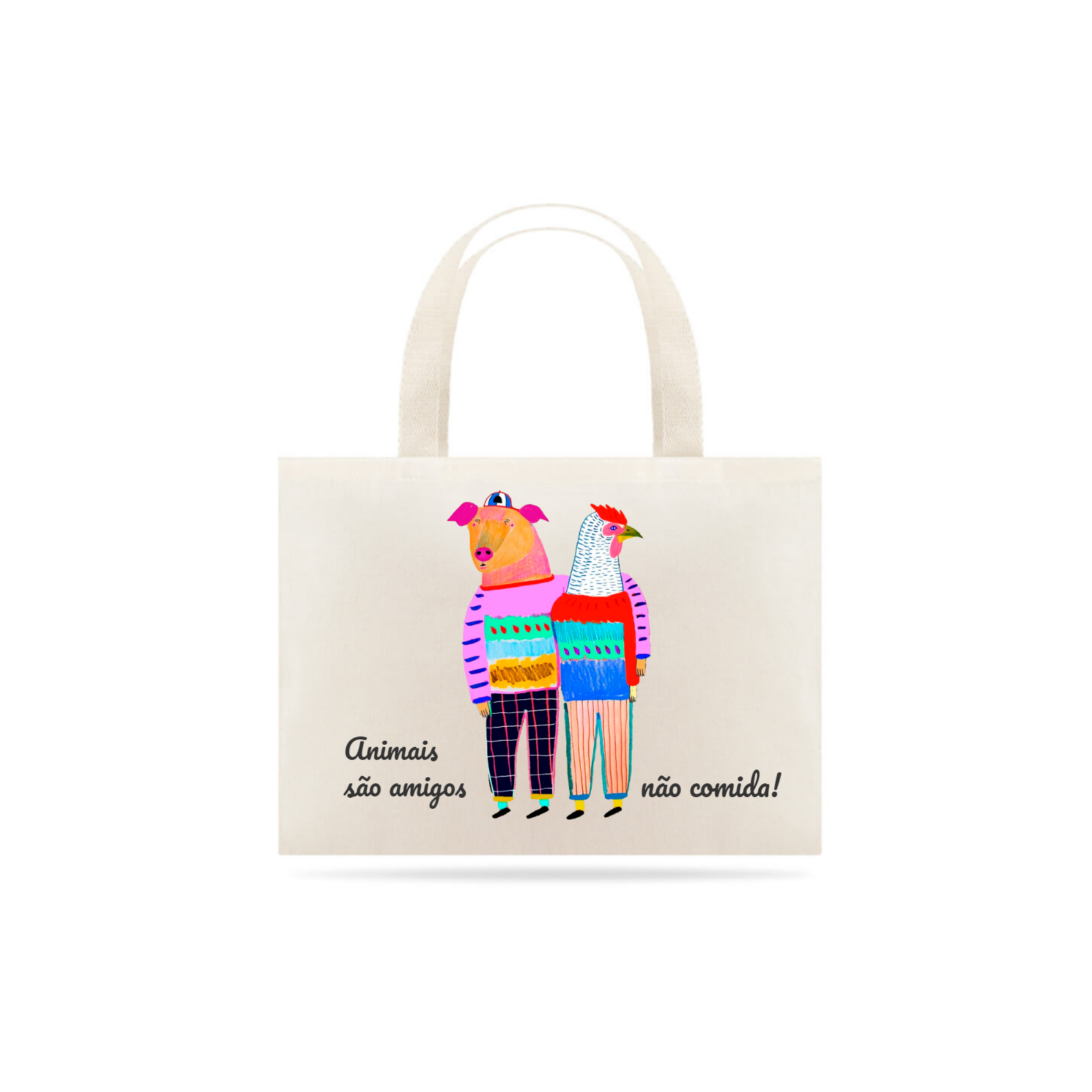 Nome do produto  Bolsa para o adulto: Animais são amigos, não comida!