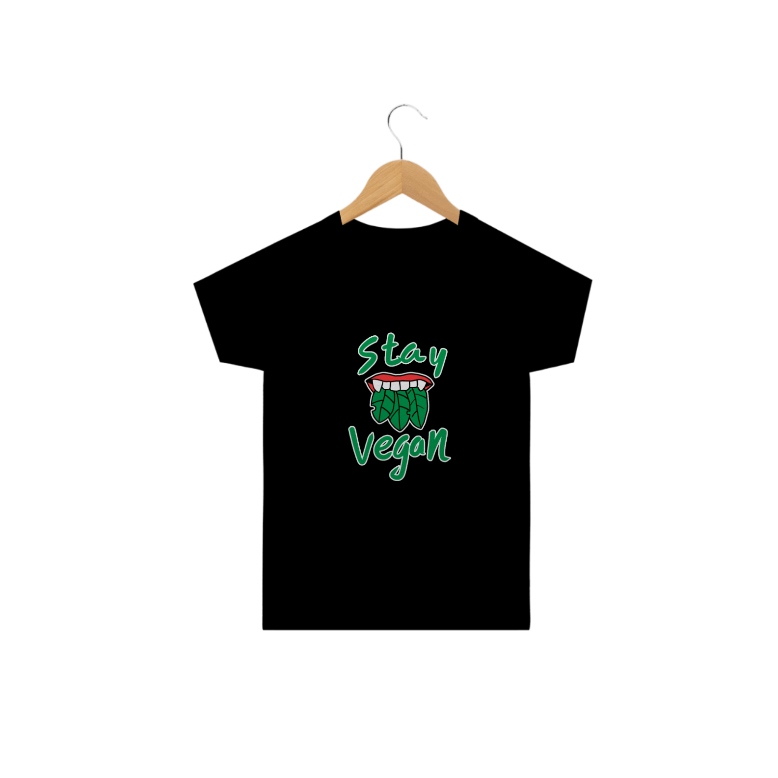 Nome do produto  Camiseta Stay vegan. Tam: 2 ao 14.