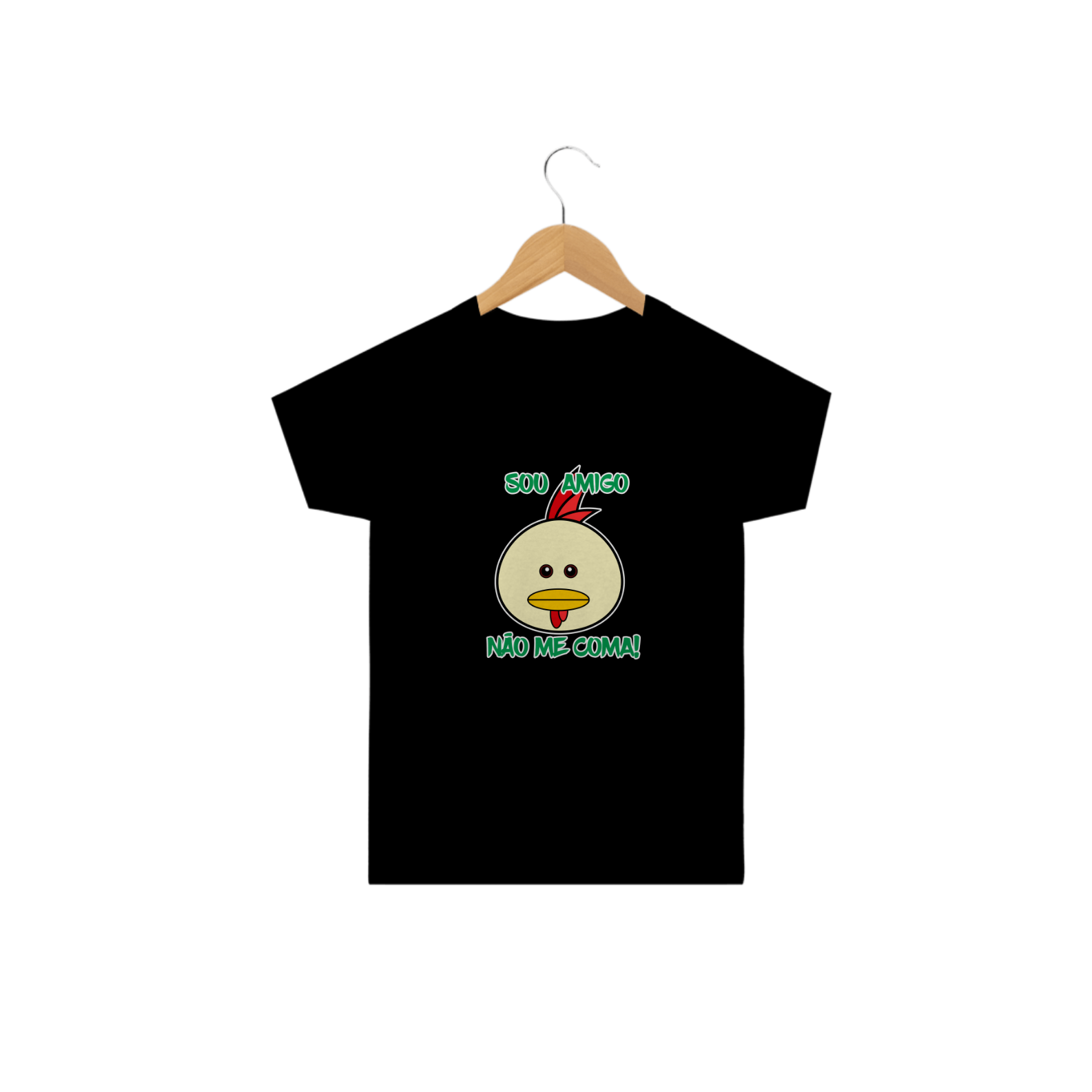 Nome do produto  Camiseta Não me coma - franguinho. Tam: 2 ao 14.