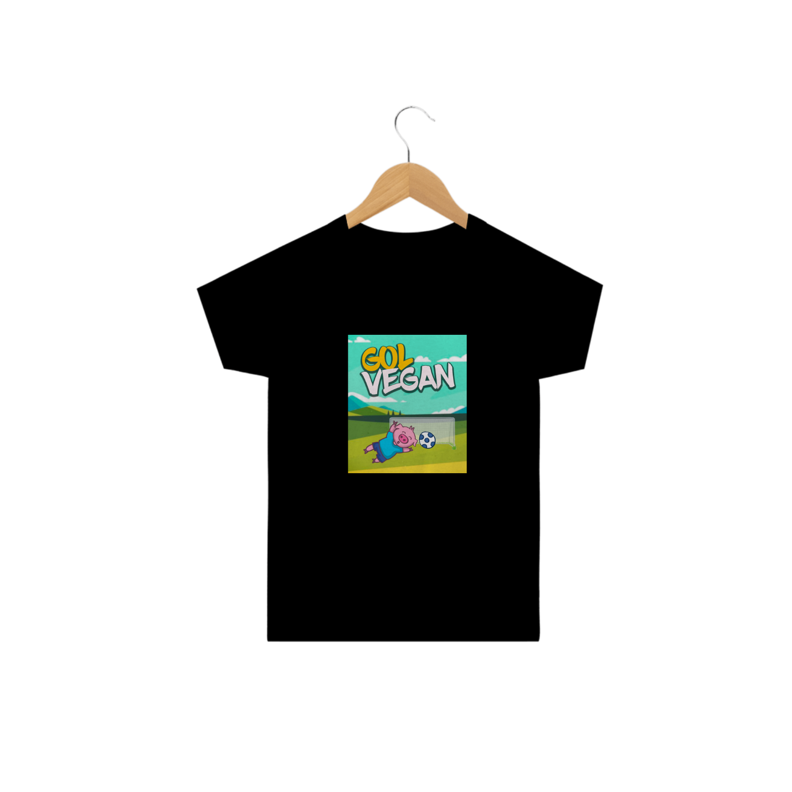 Nome do produto  Camiseta Gol Vegan. Tam: 2 ao 14.