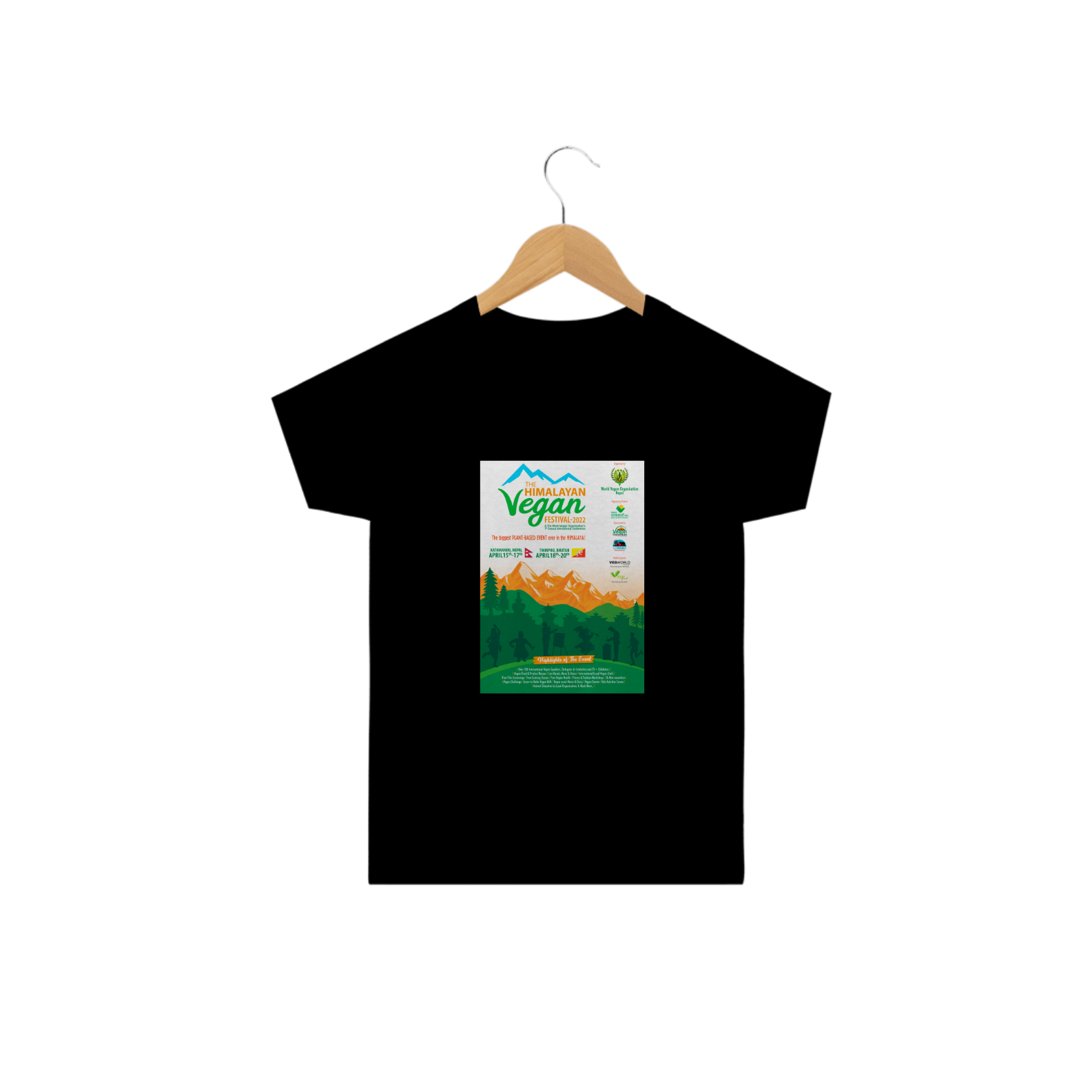 Nome do produto  Camiseta Festival Vegan no Himalaia. Tam: 2 a 14.