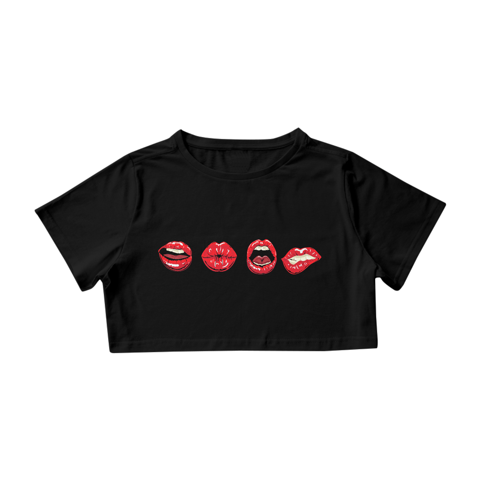 Camisa Cropped Red Lips