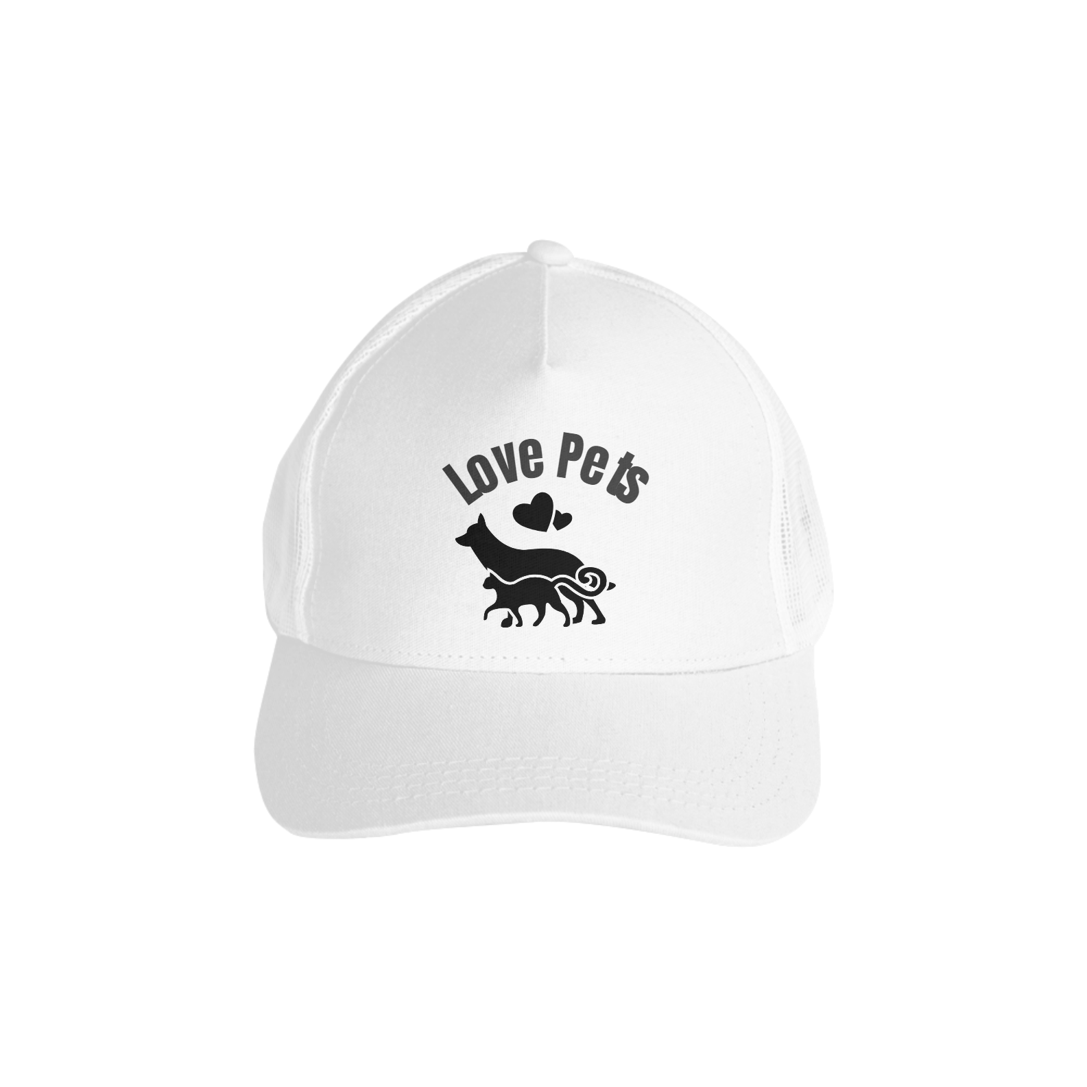 Boné Branco Love Pets
