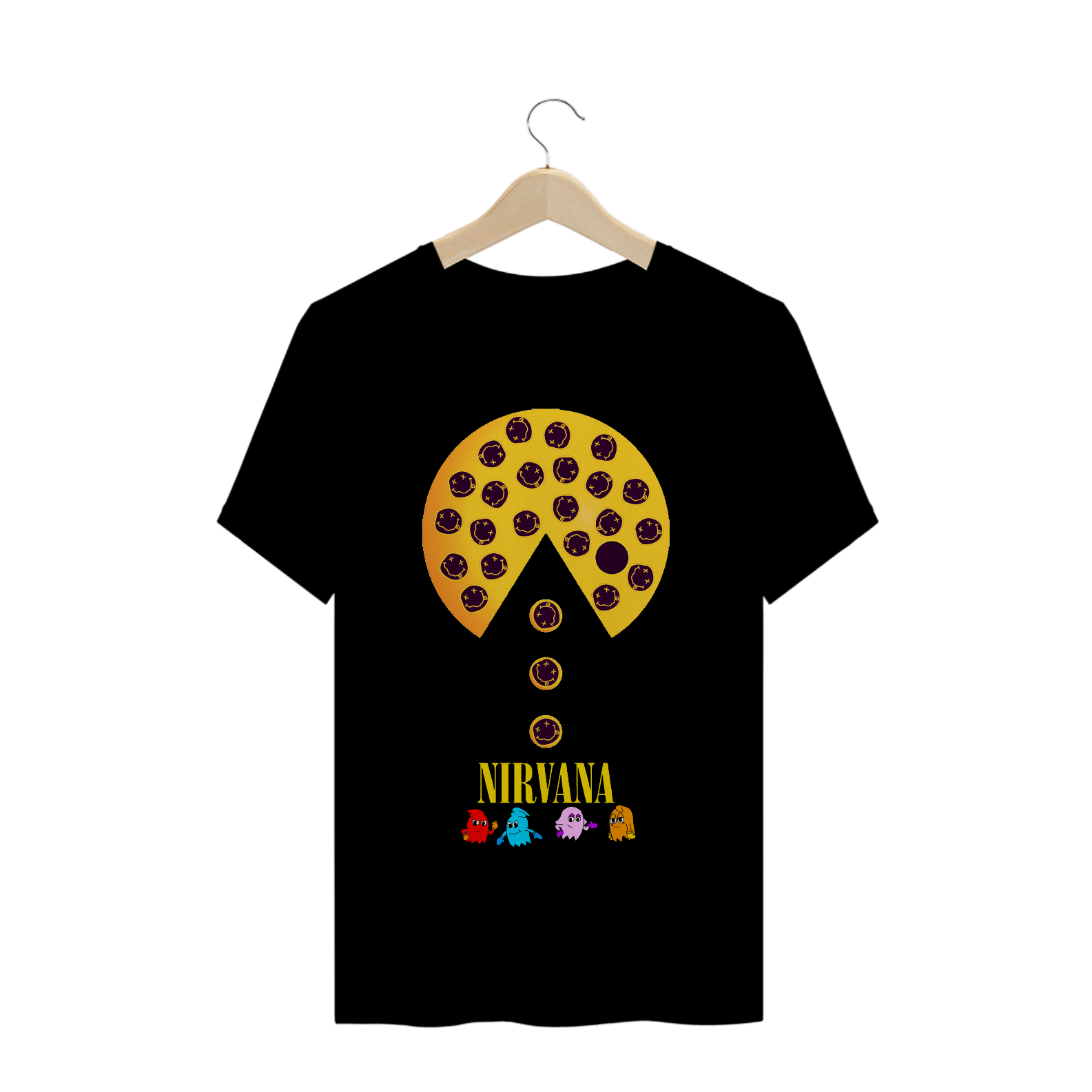 Nome do produto  Camiseta - Nirvana \ Pac-Man